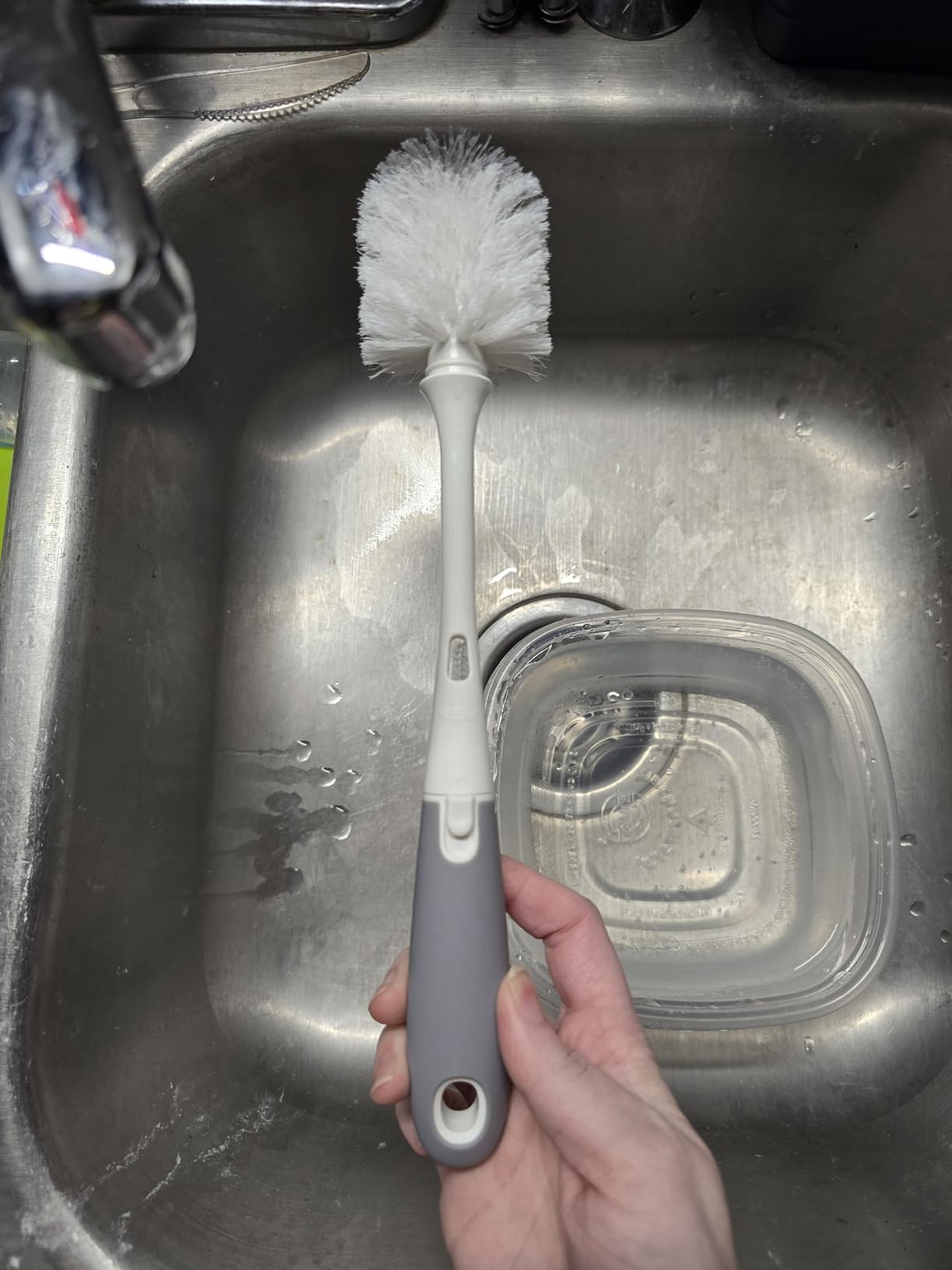 OXO Tot Baby Bottle Brush with Nipple Cleaner and Stand, Gray 2-Pack customer photo 2