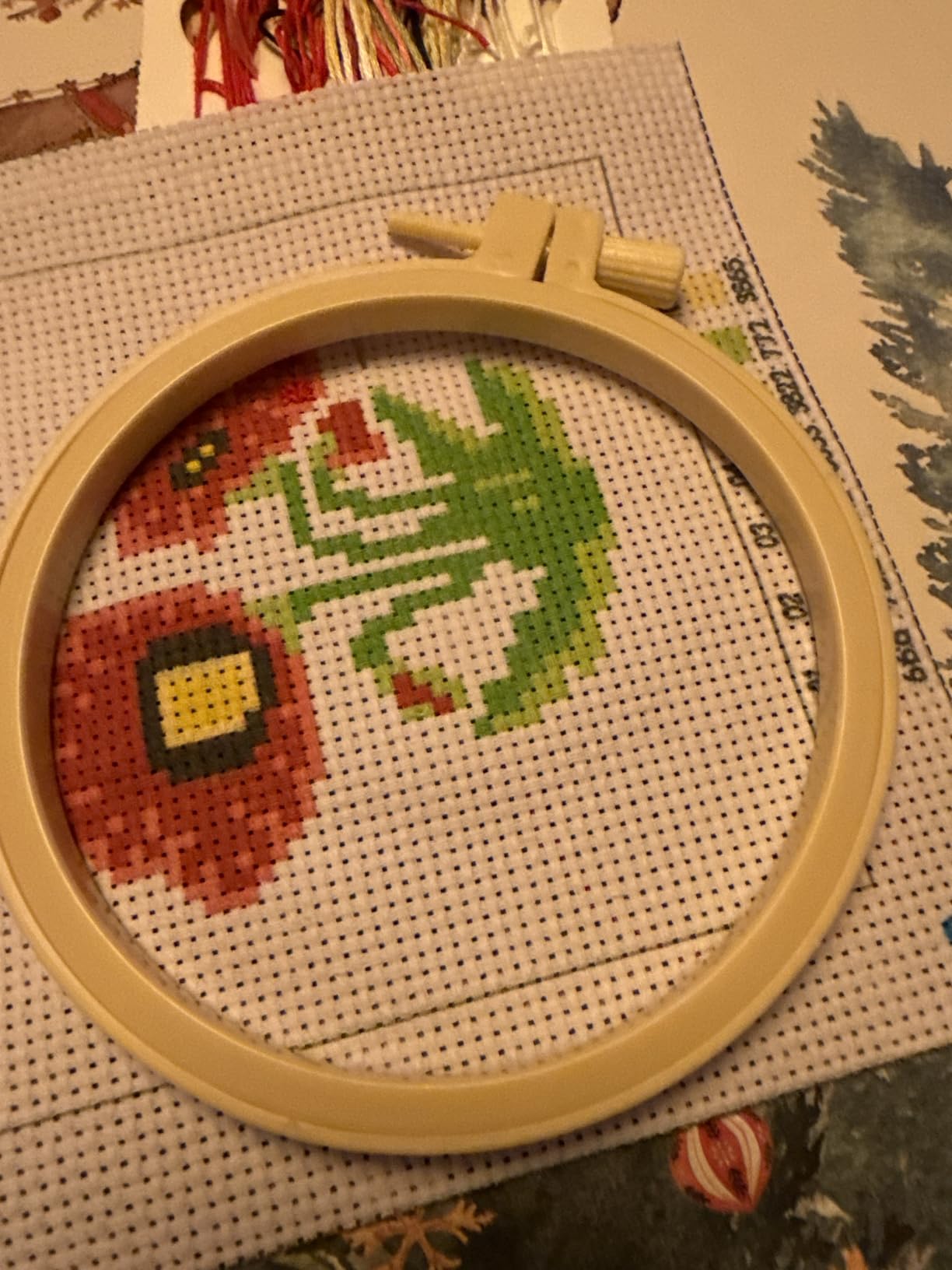 Stamped Cross Stitch Kits for Beginners Adults, Rose Poppy Pansy Sunflower customer photo 2