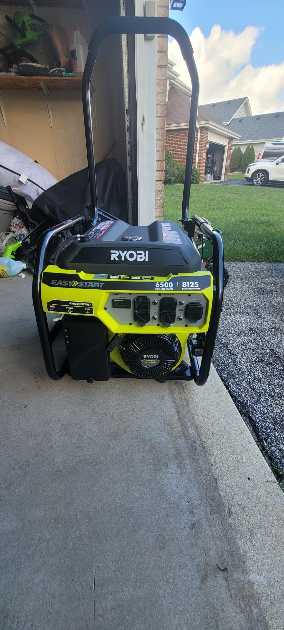 Generator Cover Waterproof, Heavy Duty Thicken 600D Polyester with Elastic Drawstring, Weather/UV Resistant Generator Cover for Universal Portable Generators 5000-10000 Watt (32''L x 24''W x 24''H) customer photo 2