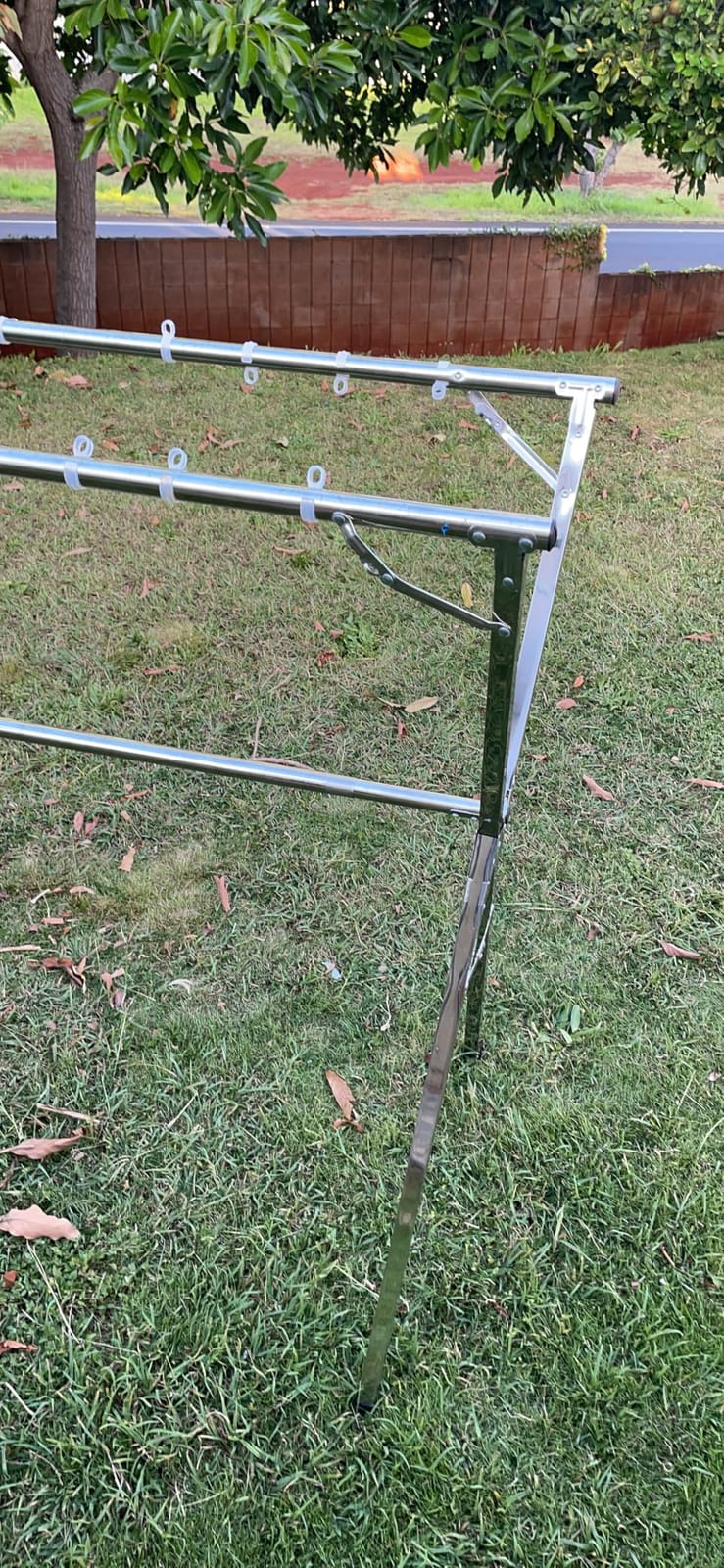 JAUREE 95 Inches Clothes Drying Rack, Drying Rack Clothing Folding Indoor Outdoor, Heavy Duty Stainless Steel Laundry Rack, Foldable Portable Large Clothes Rack Garment Rack with 20 Windproof Hooks customer photo 2