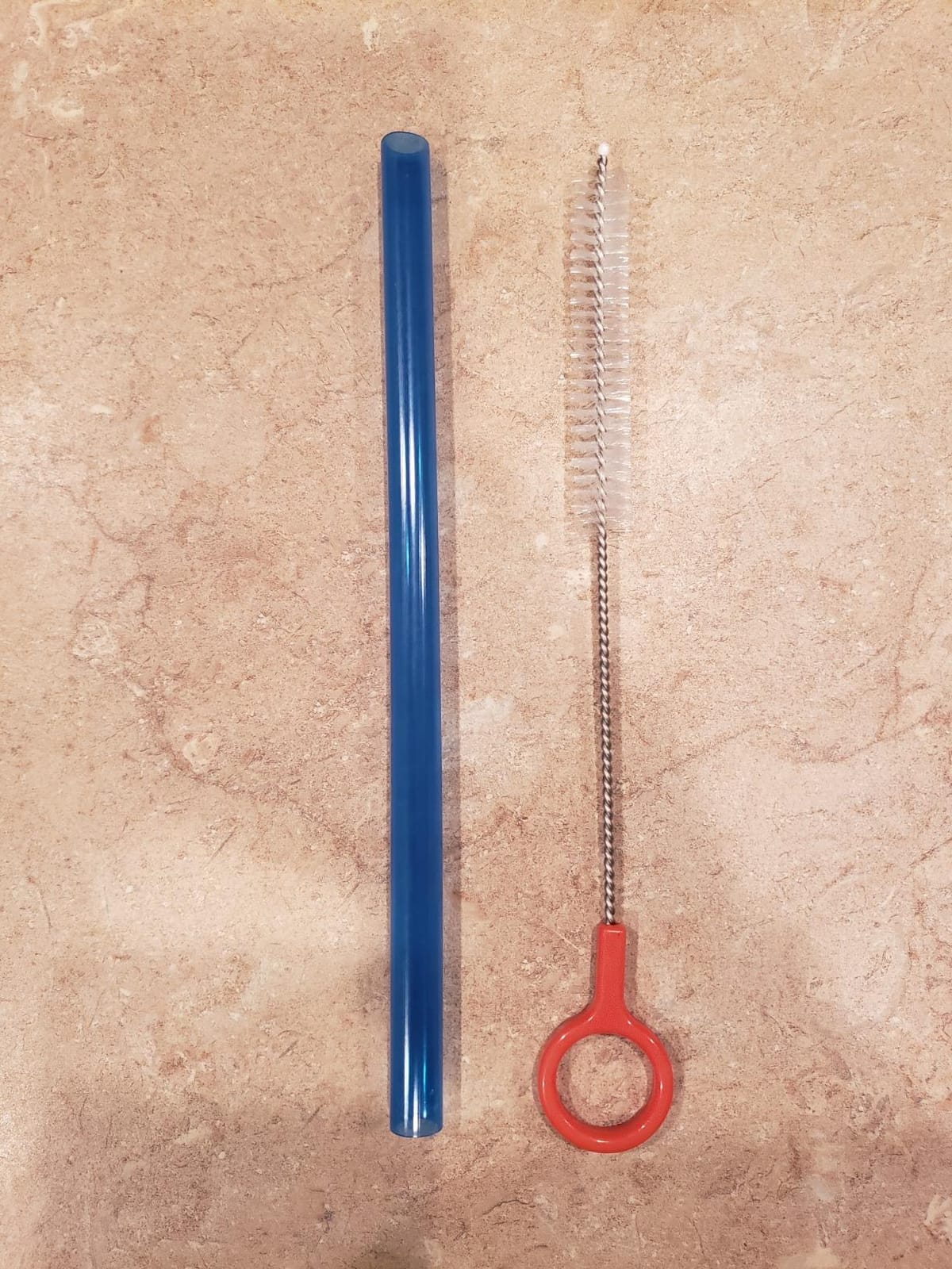 Fiesta First 10 EXTRA WIDE Long Reusable Hard Plastic Drinking Straws + Cleaning Brush - Fat Thick Large Jumbo Straws for Smoothies, Milkshakes, Thick Drinks - Assorted - Dishwasher Safe BPA Free customer photo 2