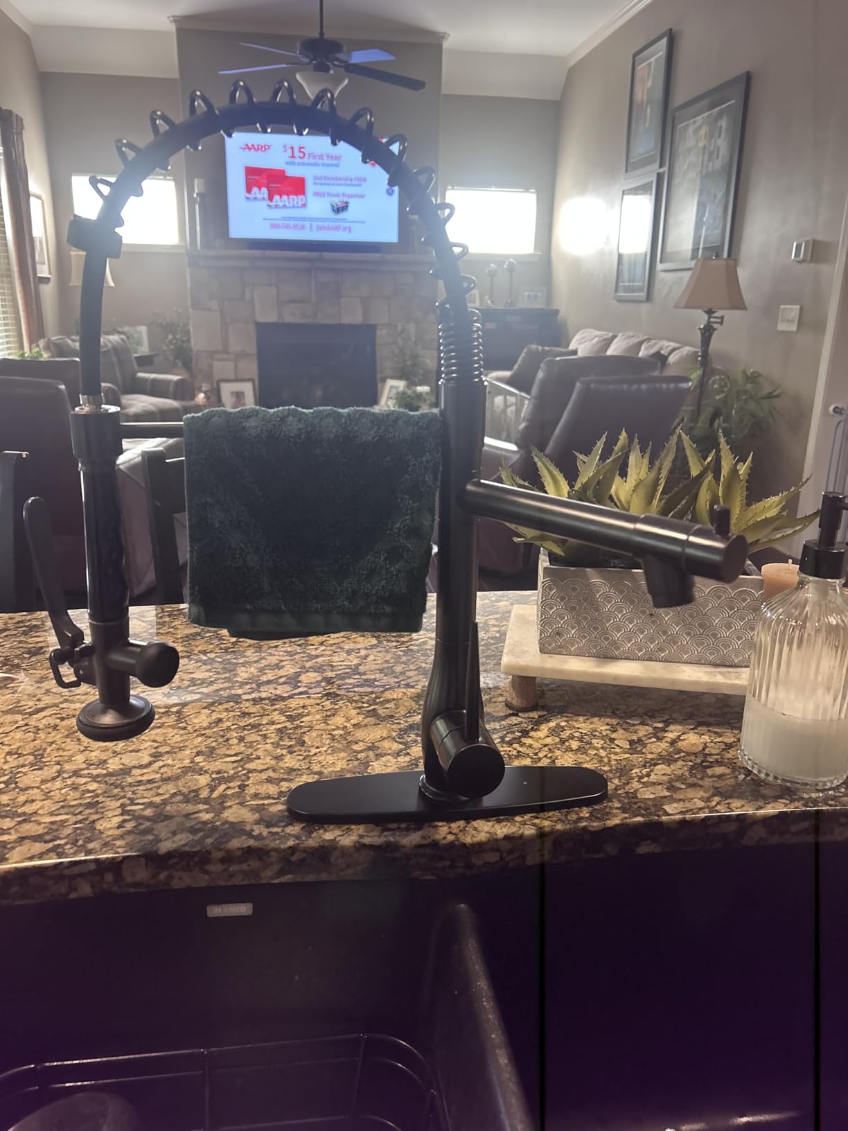GIMILI Commercial Kitchen Sink Faucet with Pull Down Sprayer Brushed Nickel | High Pressure Double Headed Spray, Stainless Steel Construction, Single Handle Control, Deck Plate Included, Modern Style customer photo 1