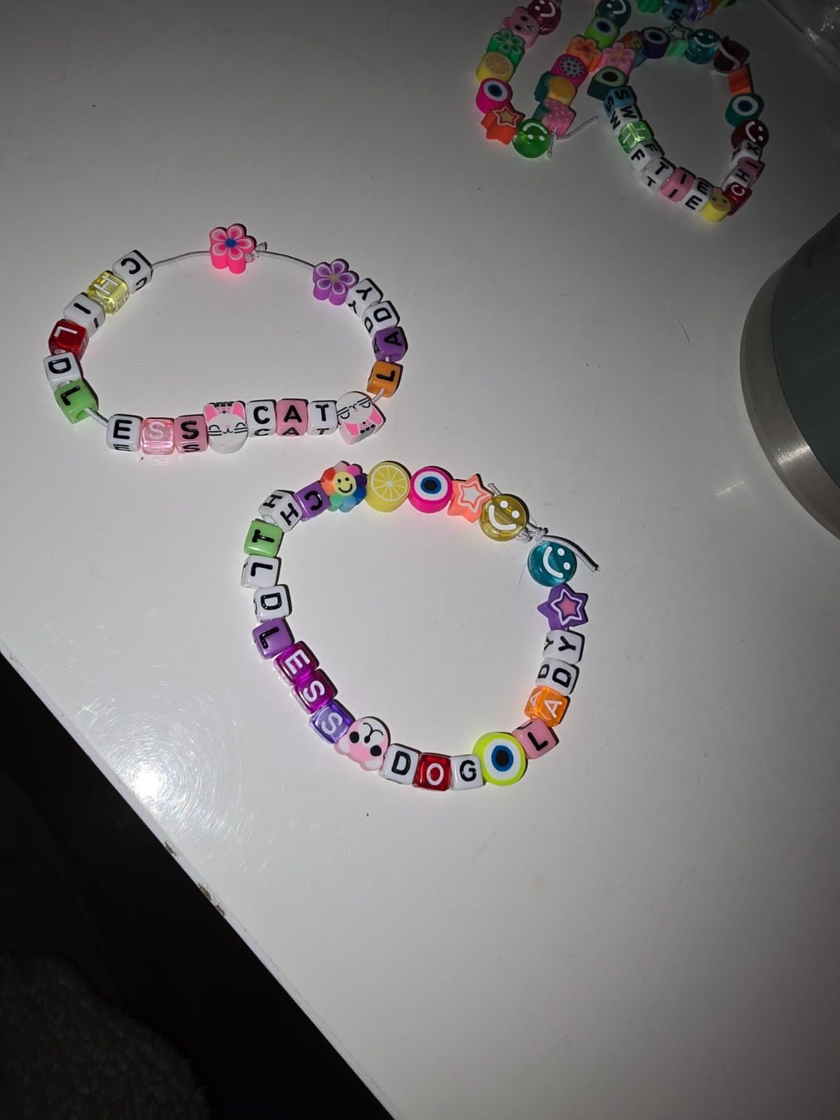 Dowsabel Bracelet Making Kit, Beads for Bracelets Making Pony, Kandi, Polymer Clay, Smile Face & Letter Beads for Jewelry Making, DIY Arts and Crafts Gifts Toys for Girls Age 6-12 customer photo 1
