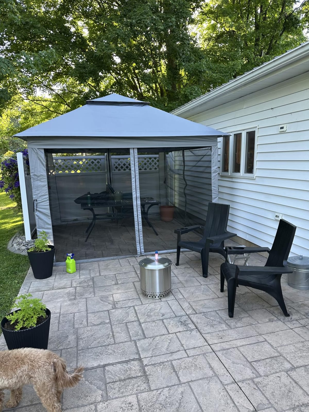 CROWN SHADES Gazebo 10x10 Pop Up Canopy with Mosquito Netting, Beige customer photo 1