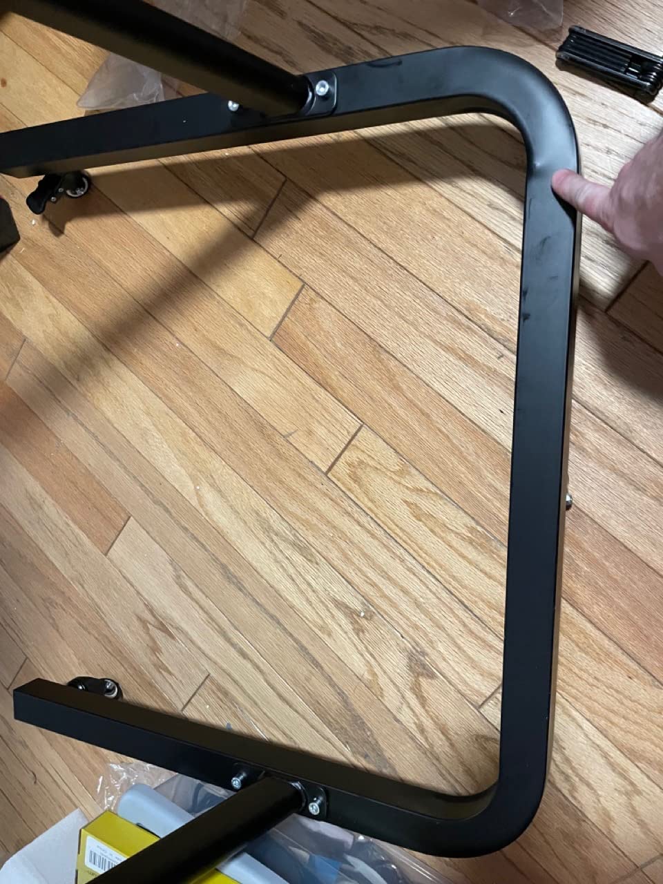Alpcour Bike Trainer Fitness Desk – Portable Multi-Tasking Workstation Table for Cycling and Exercise – Adjustable Height with Non-Slip Surface and Gadget Slots – Lockable Wheels customer photo 2