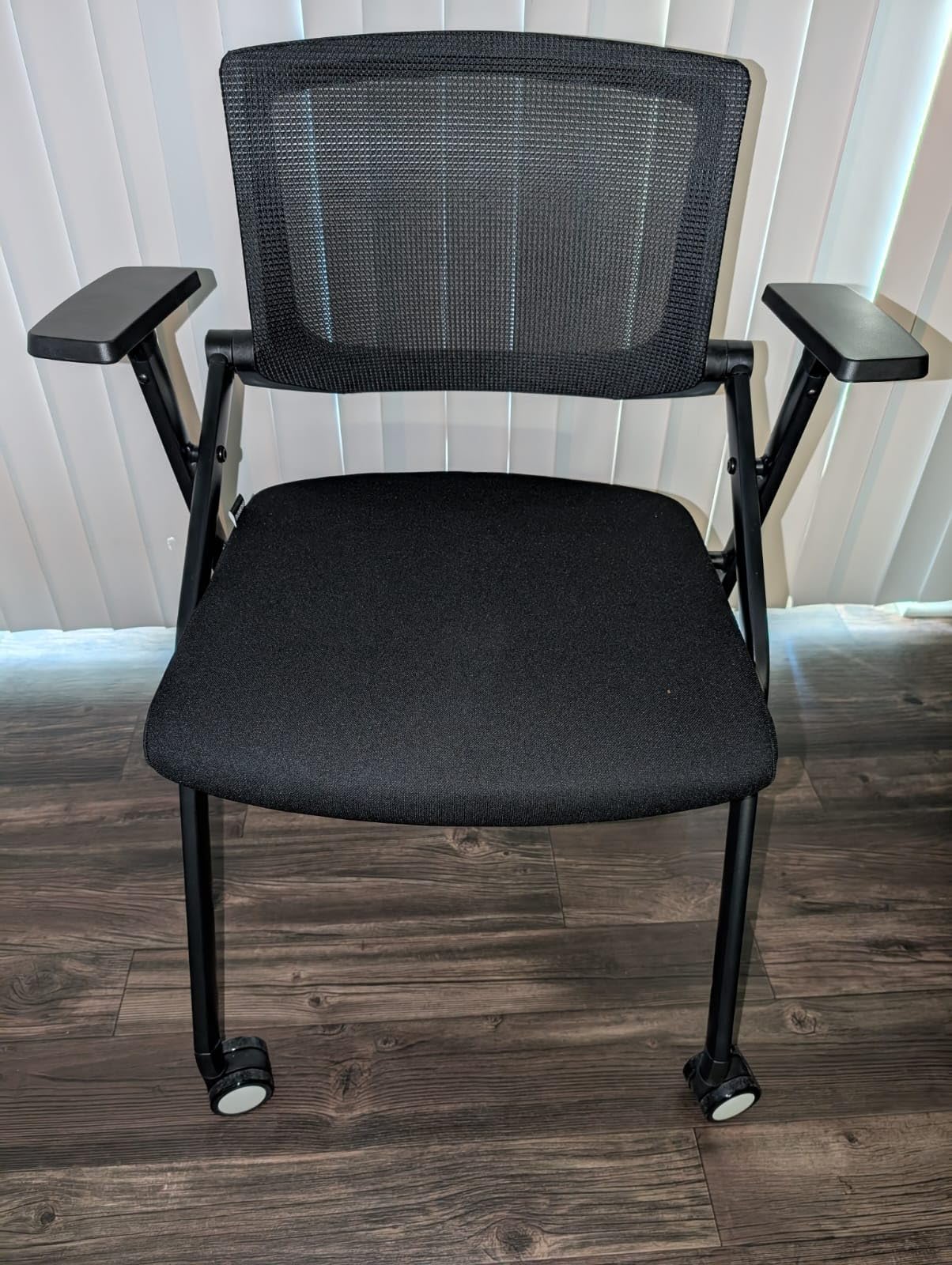 2 Pack Conference Room Chairs with Wheels and Padded, Ergonomic Mesh Back and Arms for Meeting, Conference, Reception, Training Room & Home Office Desk Folding Chairs customer photo 1