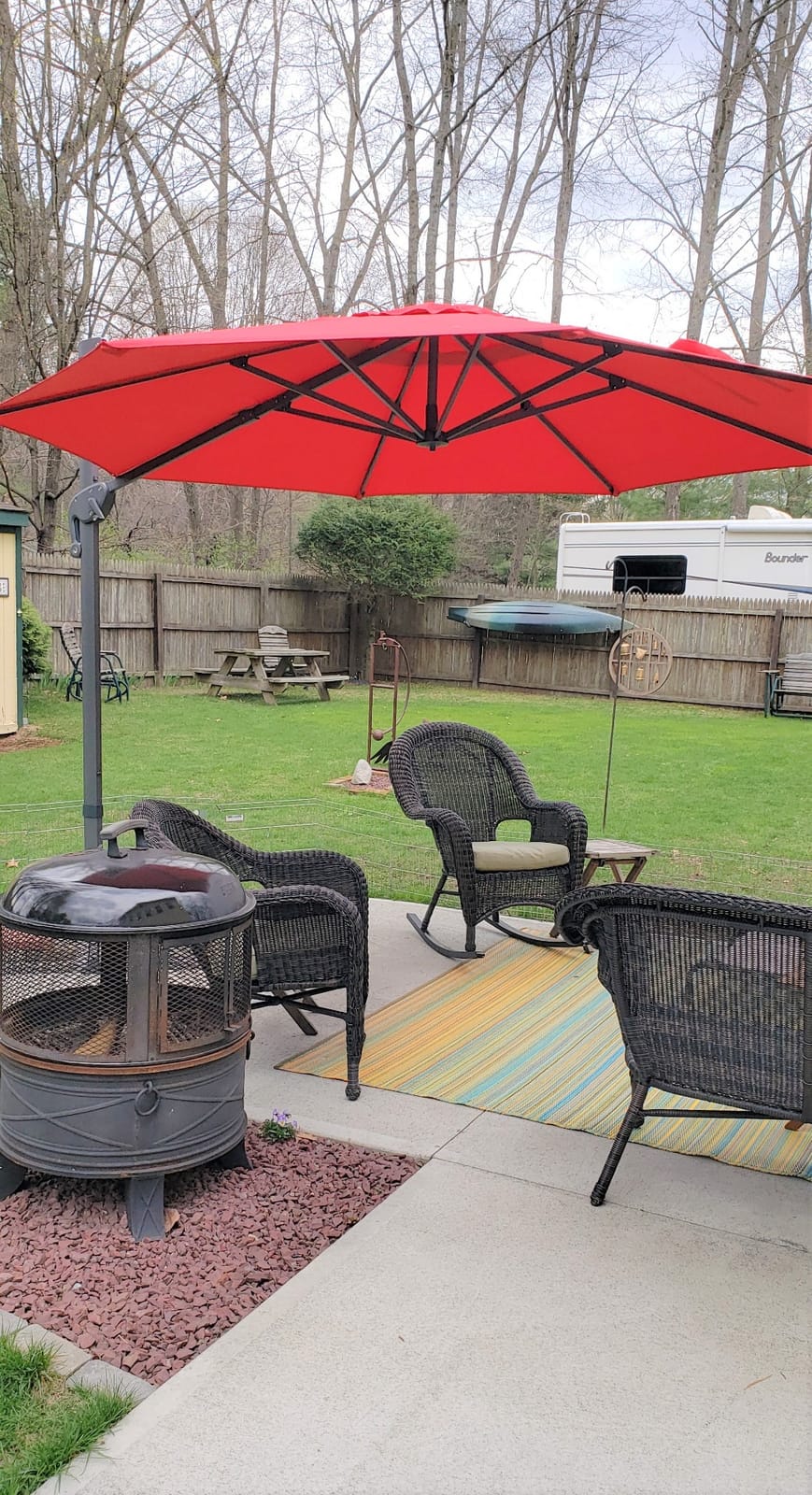 Sunnyglade 10x13Ft Cantilever Patio Umbrella Rectangular Deluxe Offset Navy customer photo 1