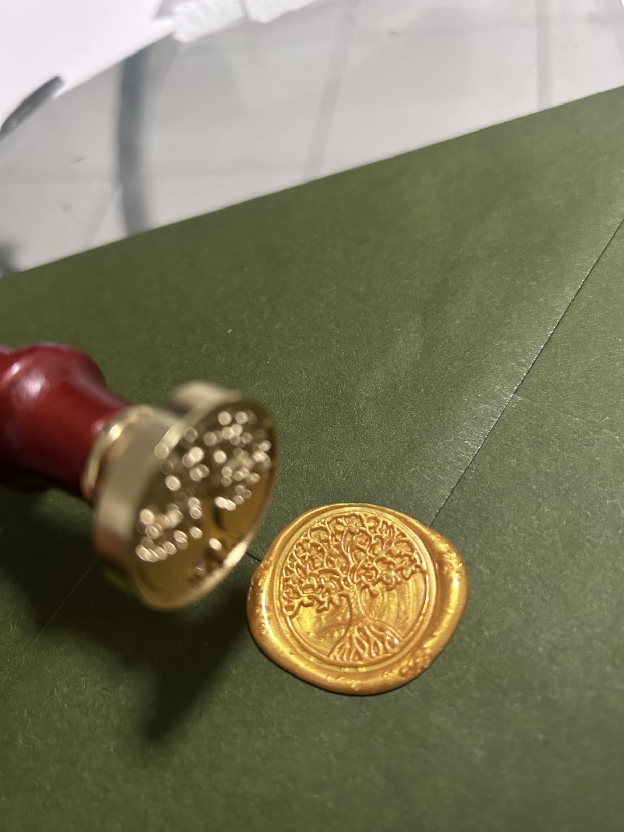 Wax Seal Stamp Kit - 357Pc Set with Wax Beads, Seal Stamp, Warmer, Spoon, Candles for Vintage Envelopes & Letters - Gold customer photo 2