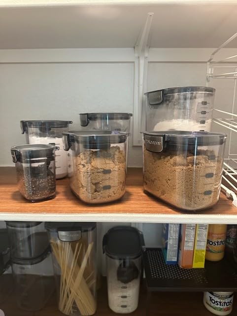 ProKeeper+ Airtight Food Storage Container Set – Clear Plastic Flour and Sugar Canister Set with Magnetic Accessories for Kitchen Organization (Grey, 9-Piece) customer photo 2