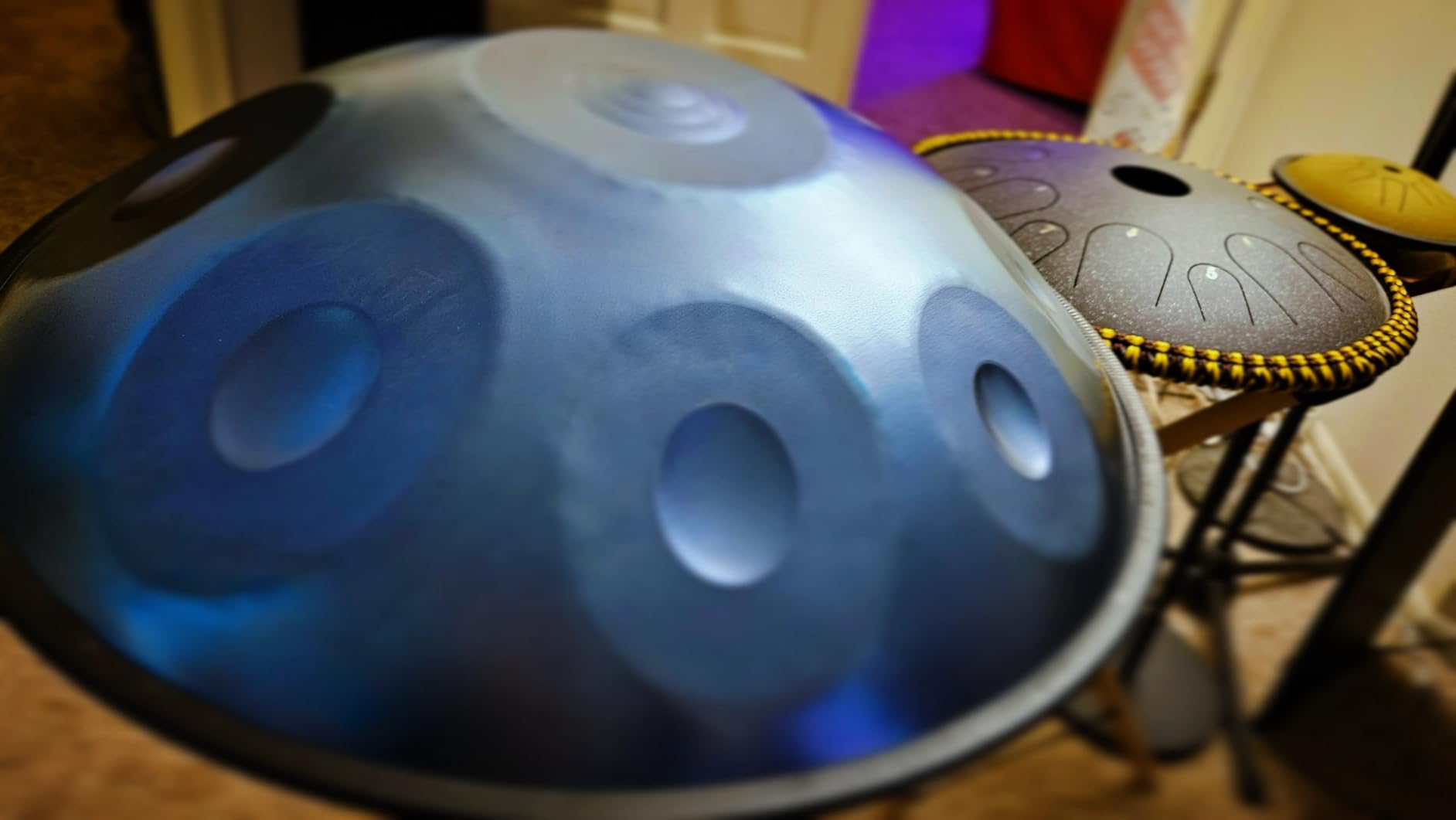 AS TEMAN HANDPAN,Handpan drum instrument in D Minor 10 Notes 440Hz 22 inches Steel Hand Drum with Soft Hand Pan Bag, 2 handpan mallet,Handpan Stand,dust-free cloth customer photo 1