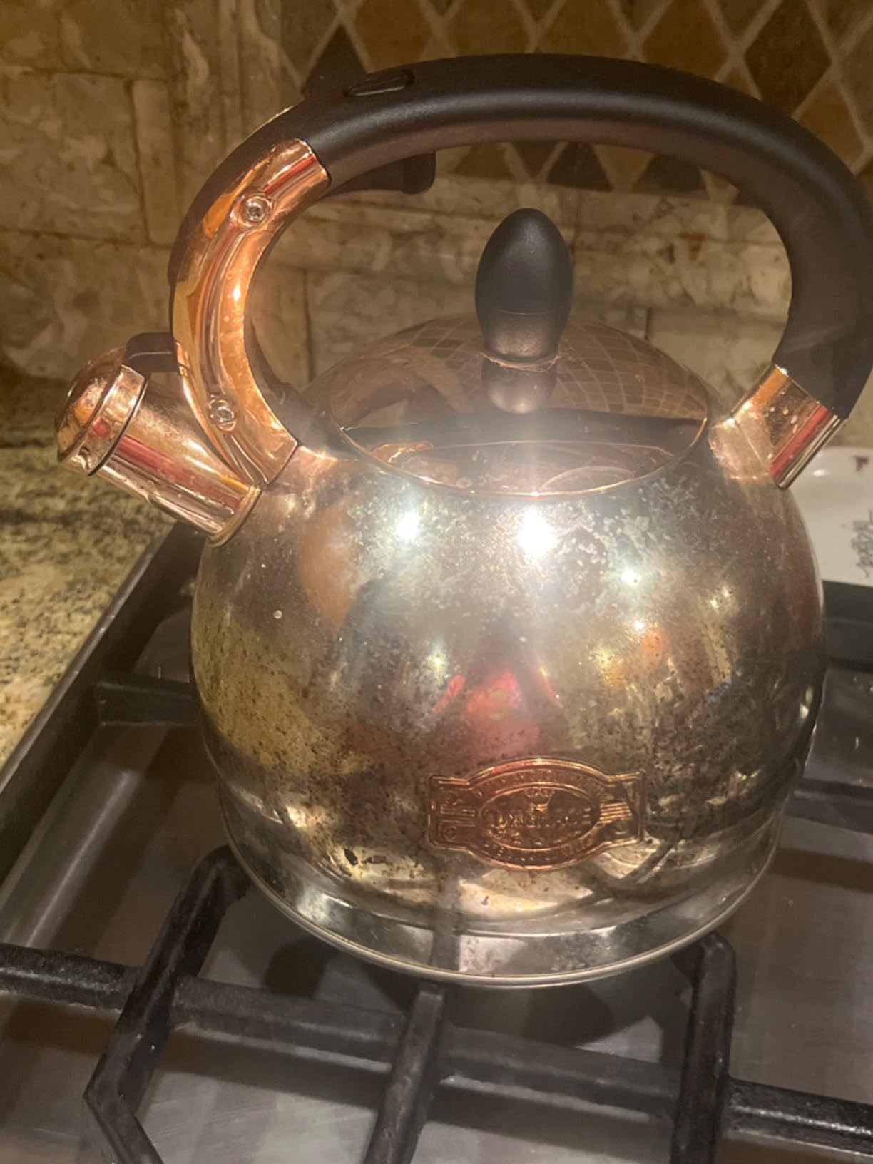 Stainless Steel Whistling Tea Kettle with Metal Capsulated Bottom for Quick Heat Distribution 2.8 Quart customer photo 1
