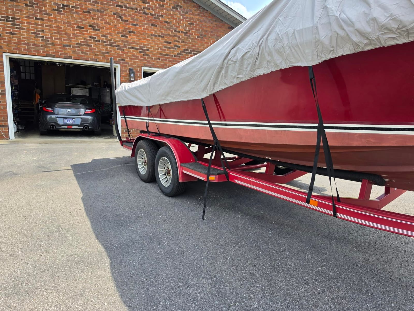 Waterproof 20-22FT Boat Cover, 1200D Heavy Duty Trailerable Cover | Marine Grade Oxford Fabric, UV & Tear Resistant, Double Stitching, Elastic Hem, Fits V-Hull/Ski Boat/Bass Boat/Fishing Boat customer photo 1