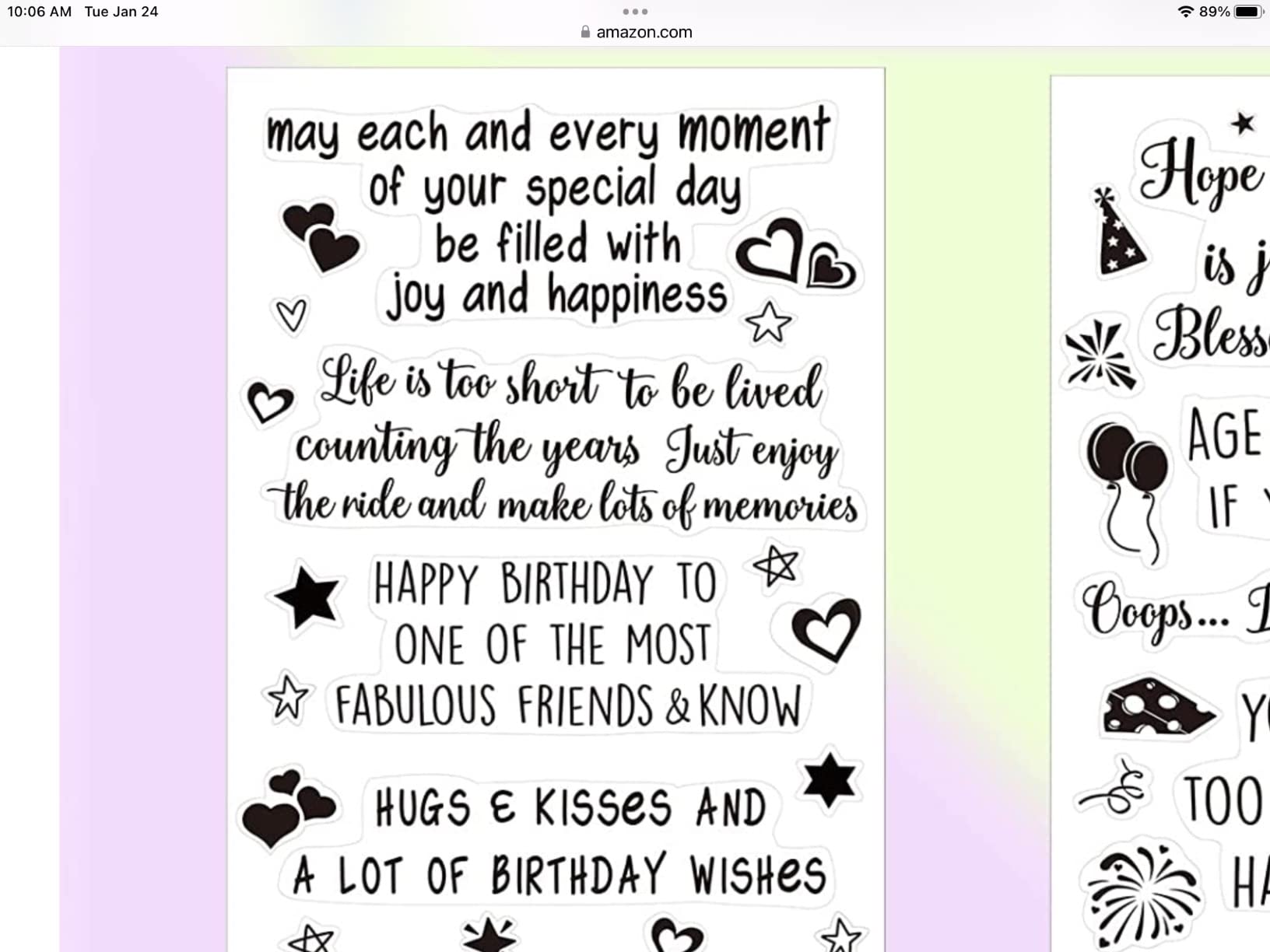 Clear Stamps for Card Making, 4 Sheets Sentiments, 3 Acrylic Blocks customer photo 2