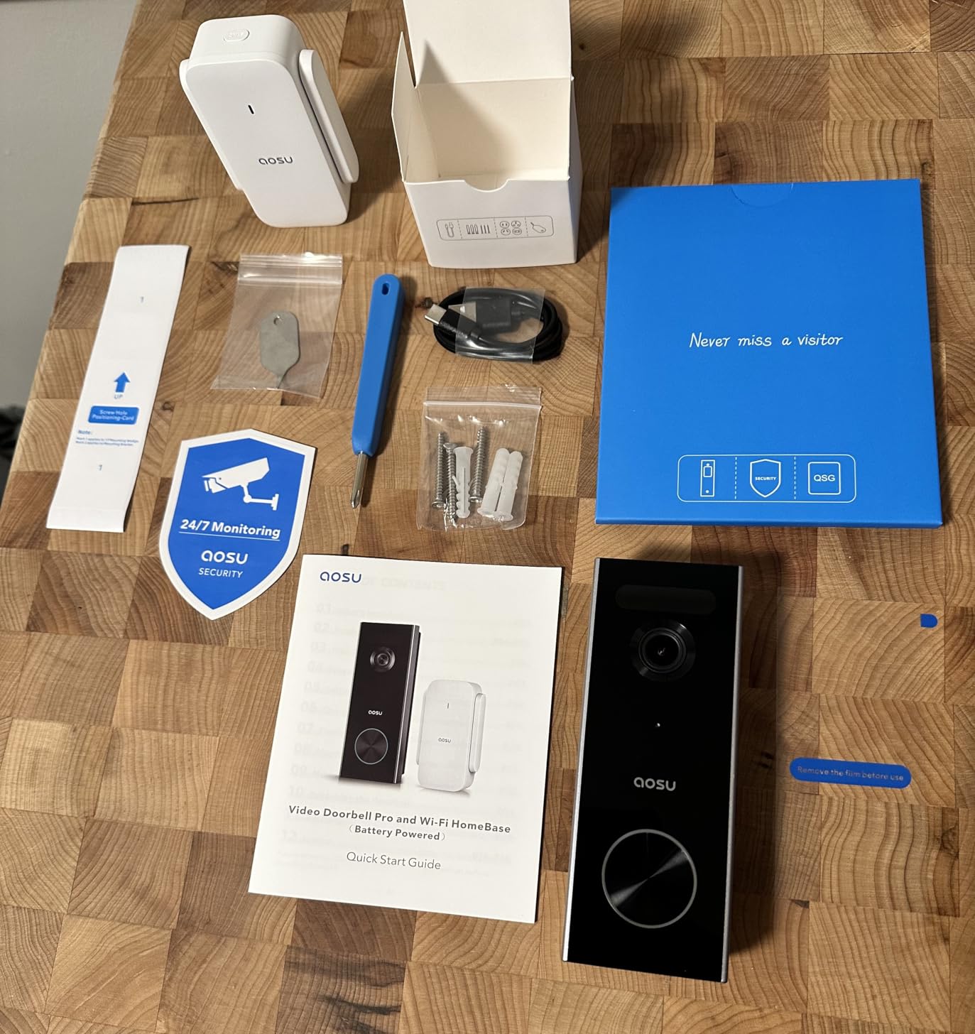 aosu 2K Wireless Doorbell Camera with aosuBase, Battery Powered, 2.4G WiFi customer photo 2