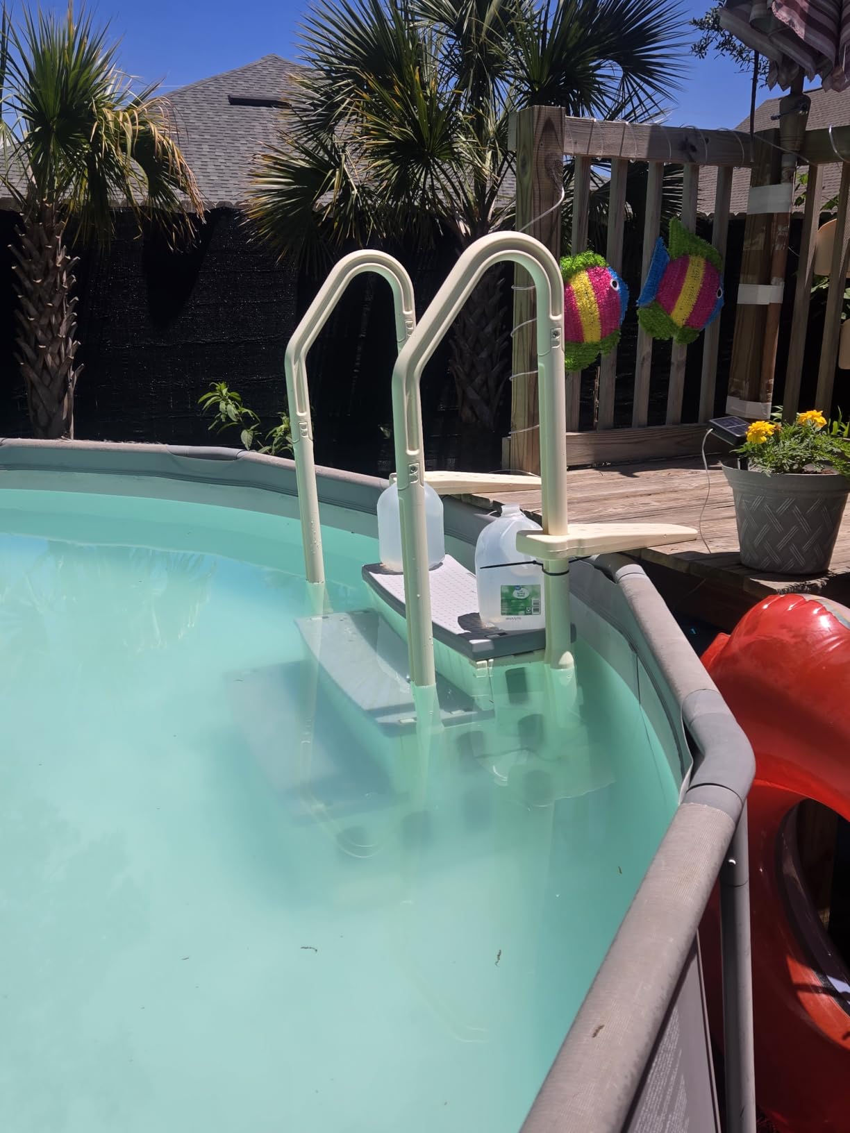 VINGLI Pool Ladder for Above Ground Pools 4-Step, Safety Stair - Full Beige customer photo 2