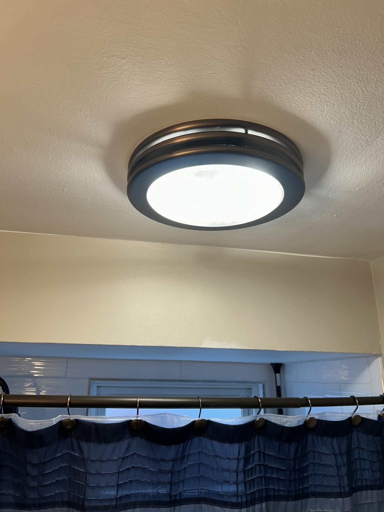 Akicon Ultra Quiet Bathroom Exhaust Fan with LED Light 80CFM 2.0 Sones Round Bathroom Ventilation Fan with Frosted Glass Cover Matte Black Finish (Matte Black) customer photo 2