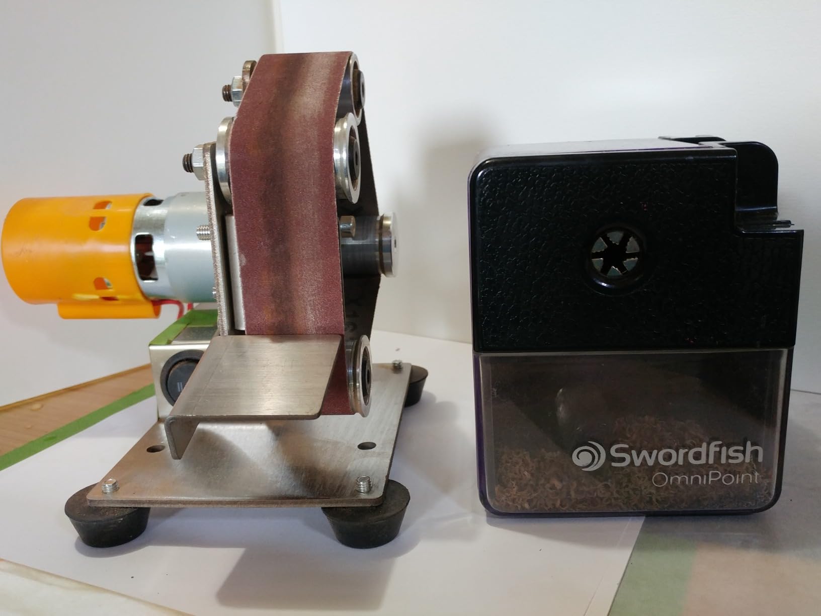 SI FANG Mini Electric Belt Sander Knife-Sharpener Small Bench Grinder customer photo 2