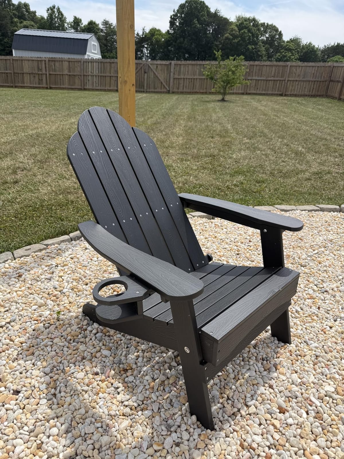 LUE BONA Folding Adirondack Chairs Set of 4, Gray HDPS Fire Pit Chairs customer photo 1