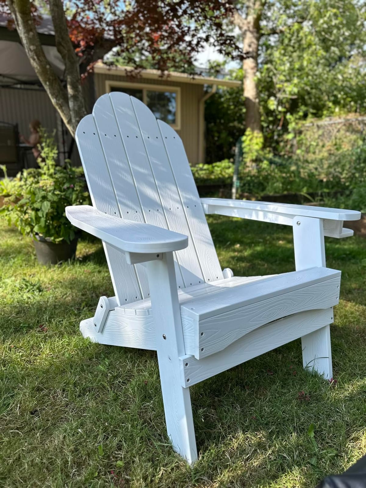 LUE BONA Folding Adirondack Chairs Set of 4, Gray HDPS Fire Pit Chairs customer photo 2