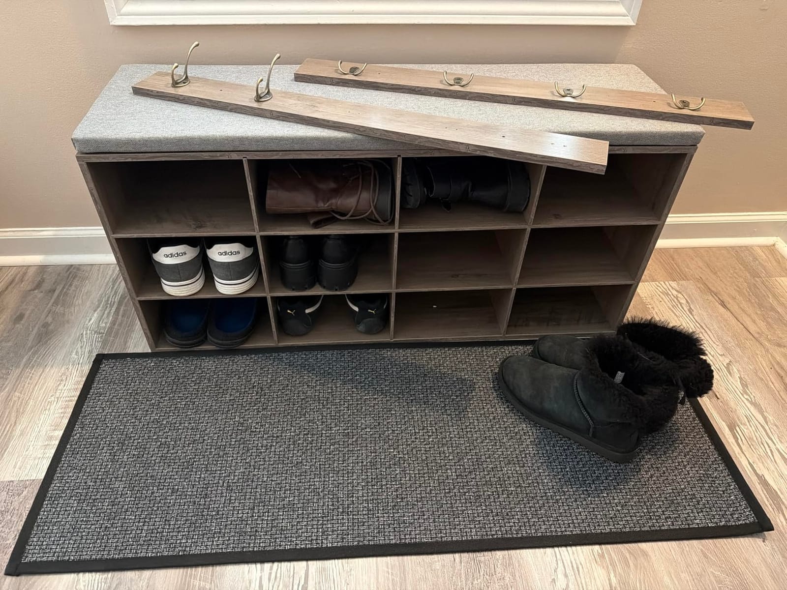 HOOBRO Shoe Storage Bench with Cushion, 39.4