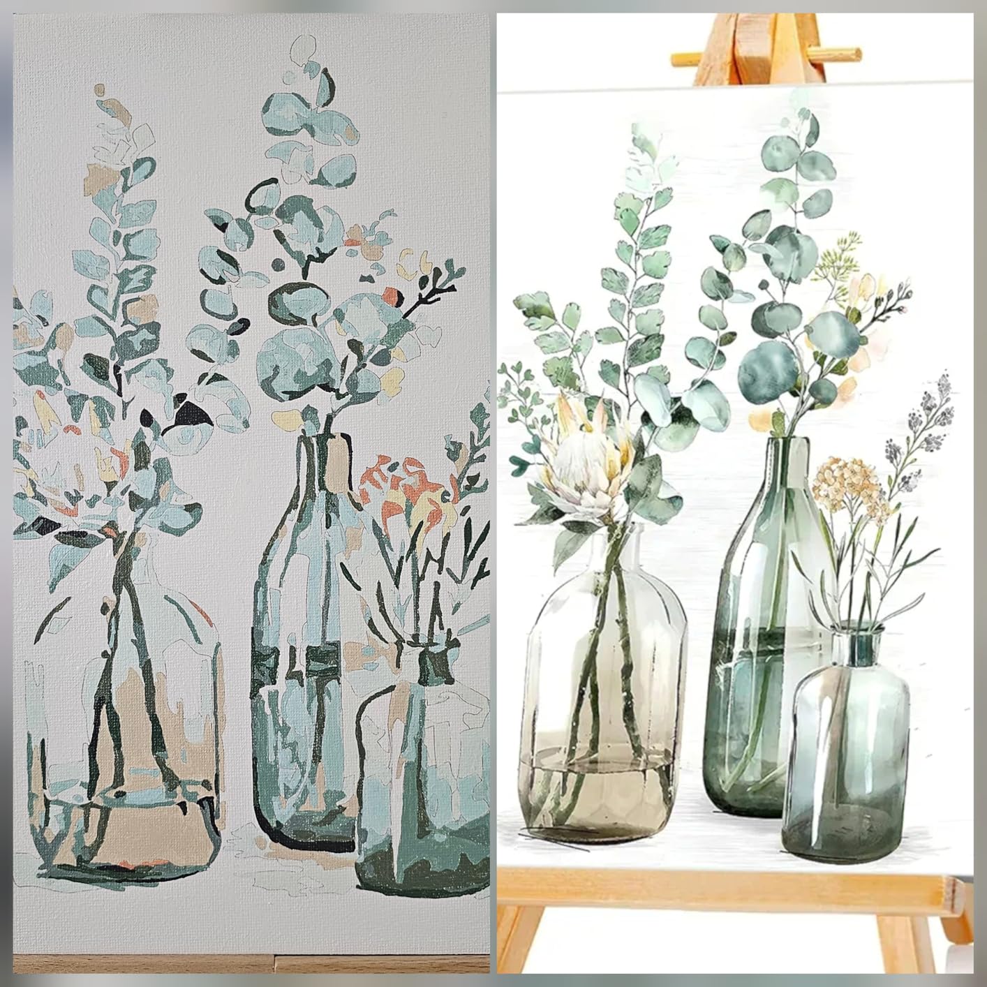 Ginkko Framed Paint by Numbers Kit for Adults 8X 12 inch, Vase Flowers customer photo 2