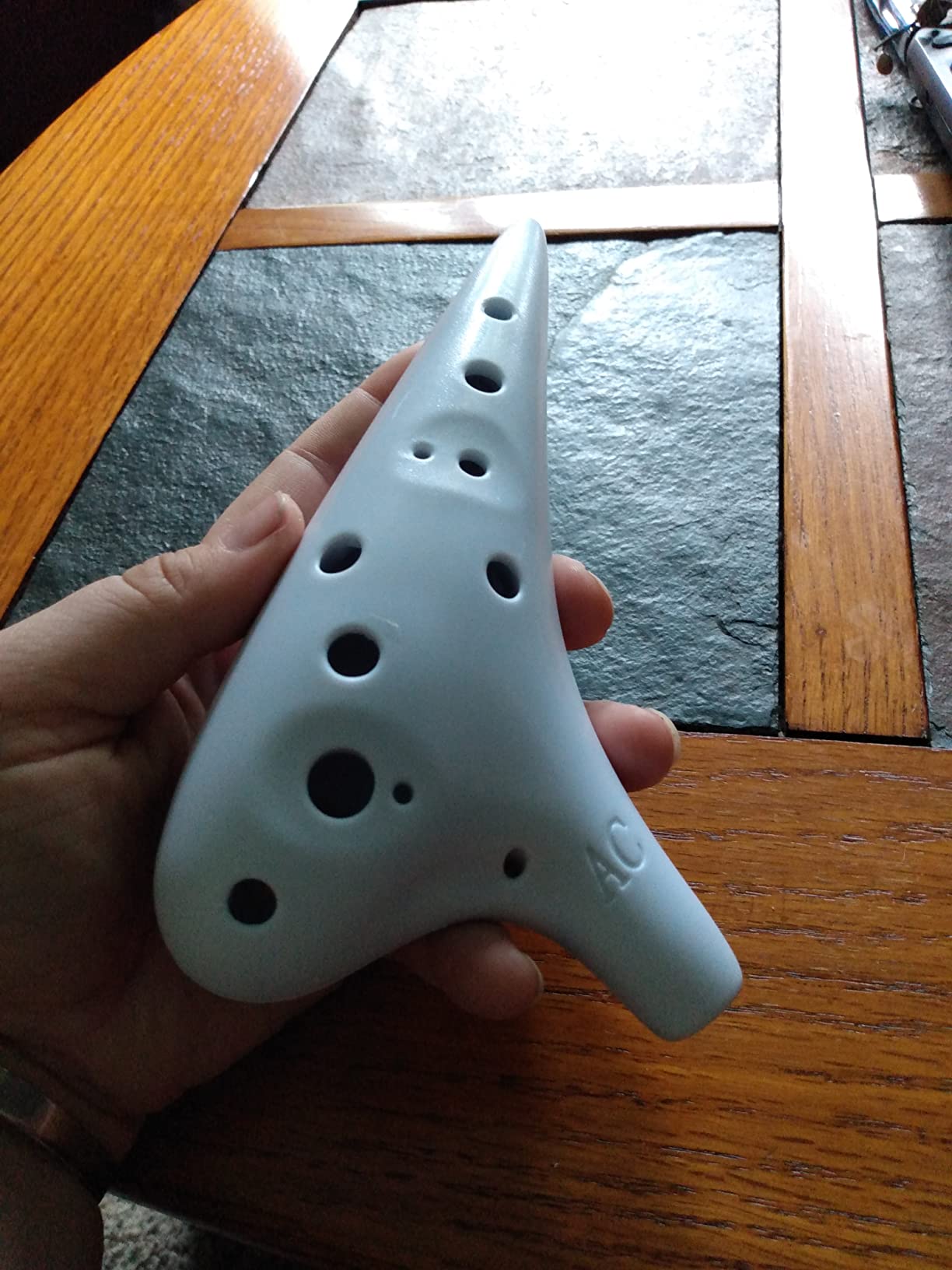 Aestivate 12-Hole Plastic Ocarina - Alto C, Easy to Play, Pointed (White) customer photo 2