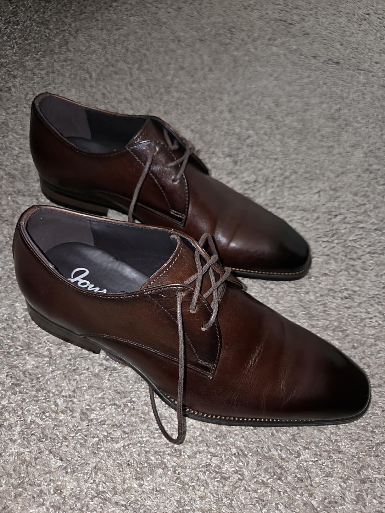 Jousen Men's Dress Shoes Leather Wingtip Oxford Shoes customer photo 1