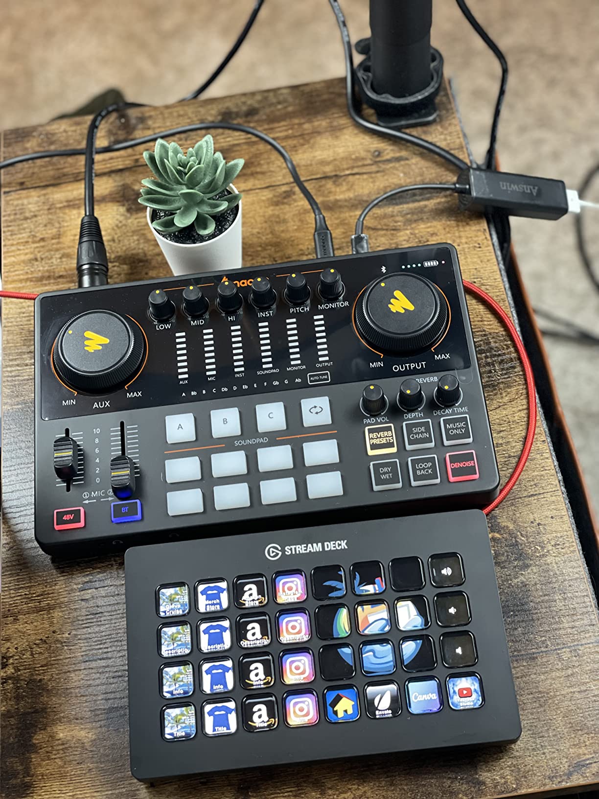 MAONO AME2 Audio Interface Mixer, Podcast Studio Console with XLR Input customer photo 1