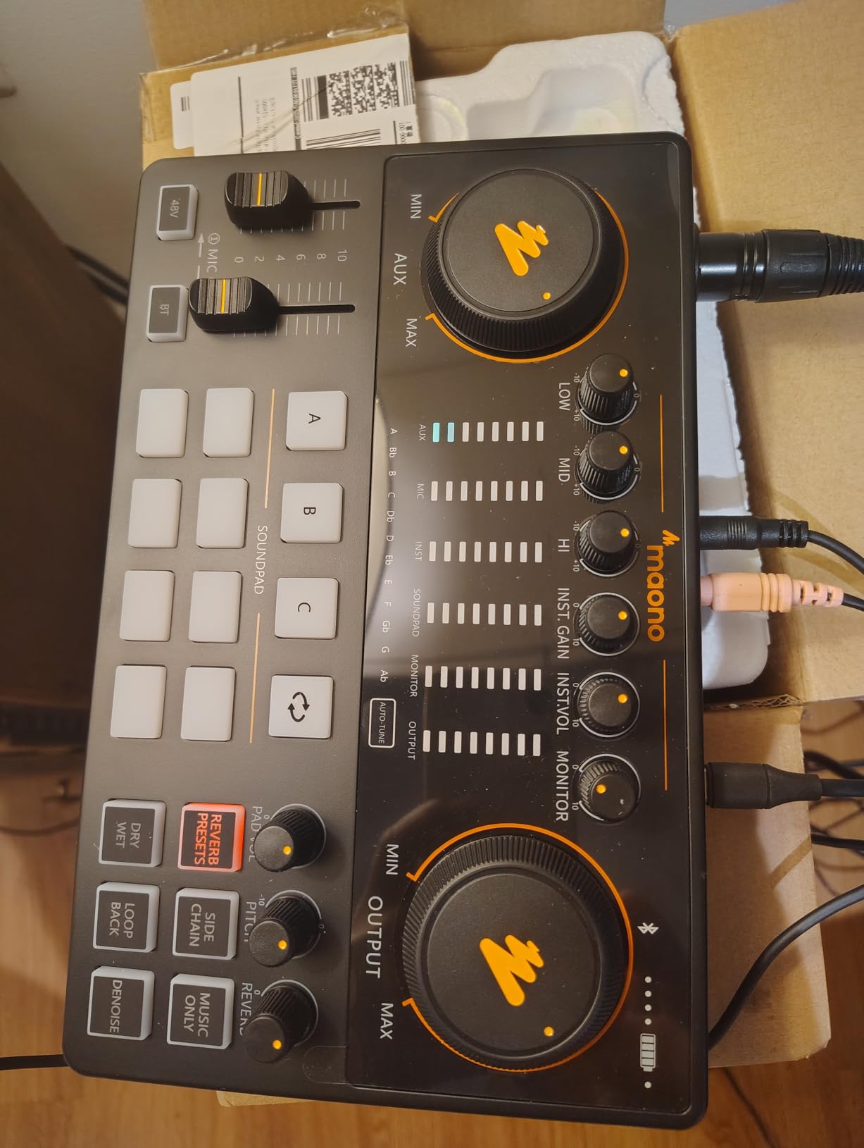 MAONO AME2 Audio Interface Mixer, Podcast Studio Console with XLR Input customer photo 2