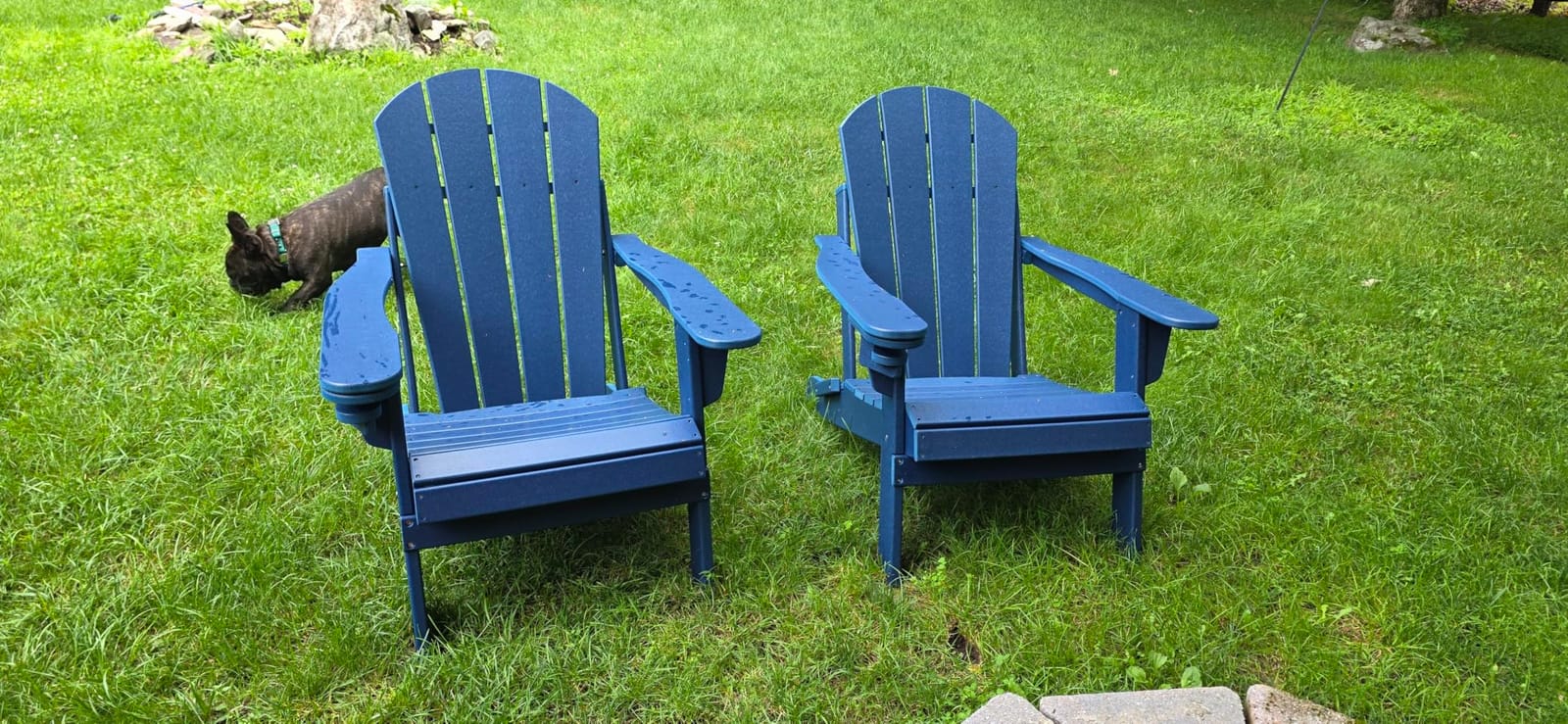 GREENVINES Folding-Adirondack-Chairs Set of 4, HDPE All Weather, Black customer photo 2