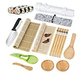 Luney Sushi Making Kit for Beginners, 18 in 1 Sushi Roller Maker Set | With Bamboo Rolling Mat, Bazooka, Chopsticks Holders, Rice Paddle, Avocado Slicer for Adults, Family, Friends, Home, Reusable customer photo 2