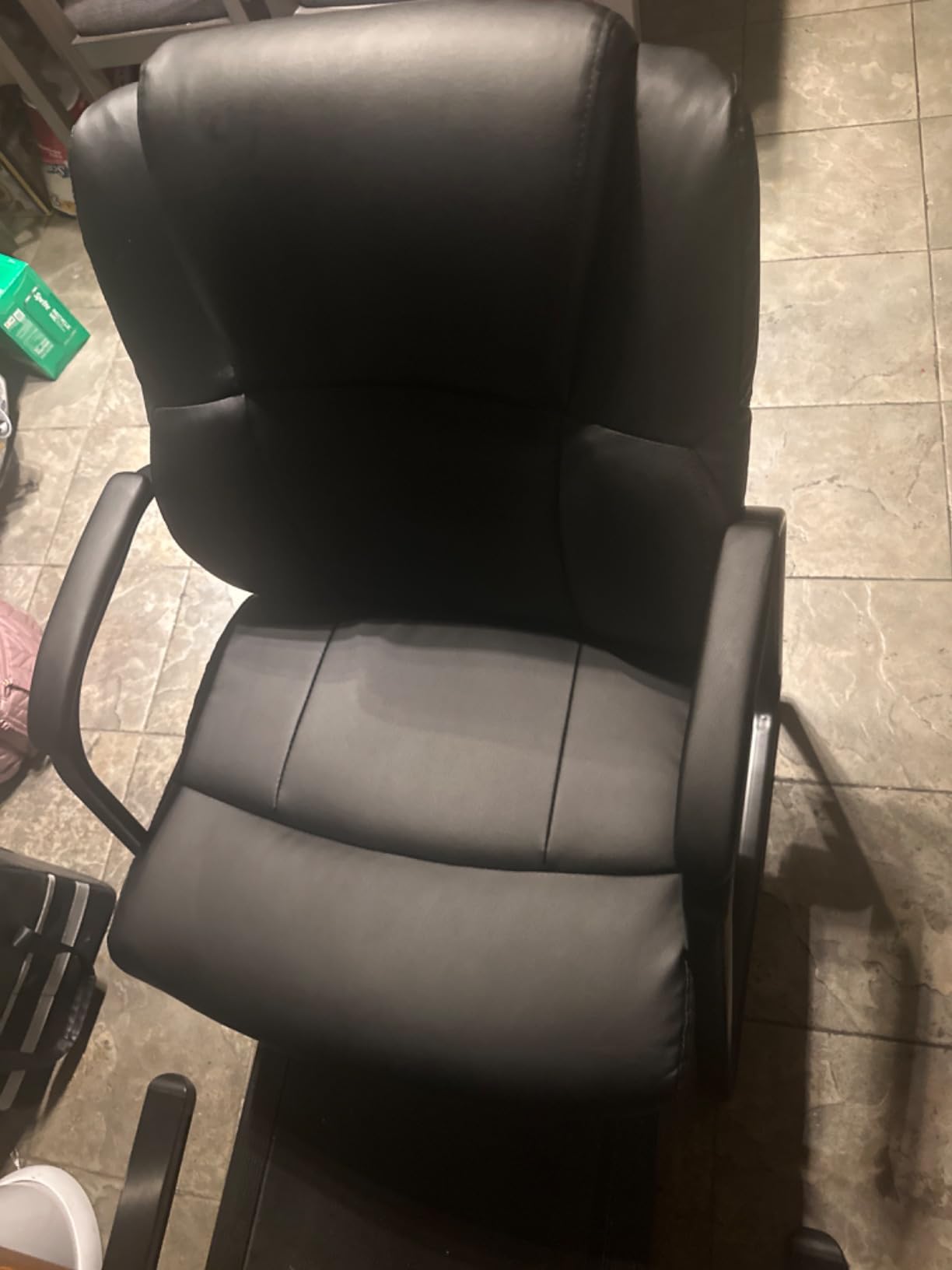 CLATINA Leather Guest Chair with Padded Arm Rest for Reception Meeting Conference and Waiting Room Side Office Home Black with Sled Base 4 Pack customer photo 1