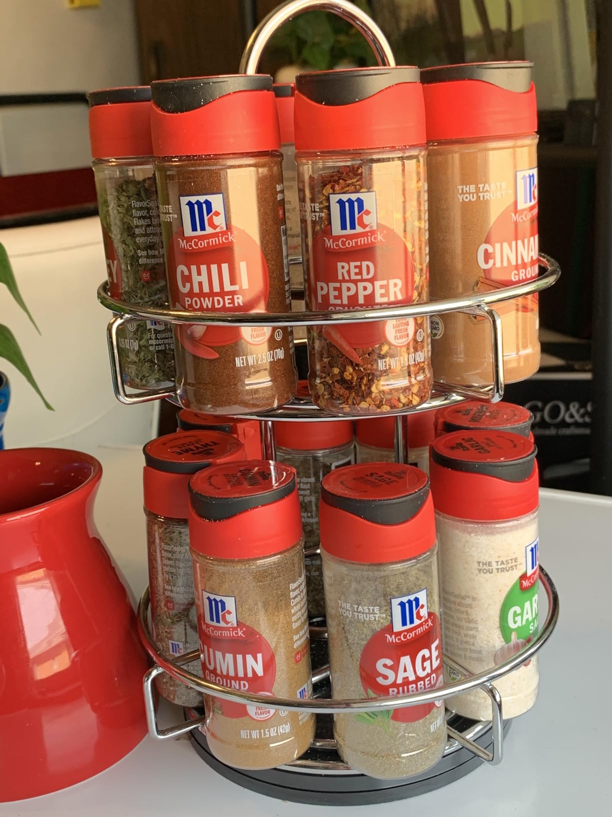 McCormick Spice Rack, Two Tier Chrome, Featuring 16 Herbs & Spices for Everyday Cooking, Great Gift for Housewarming, Wedding & Bridal Shower, 26.09 oz customer photo 2