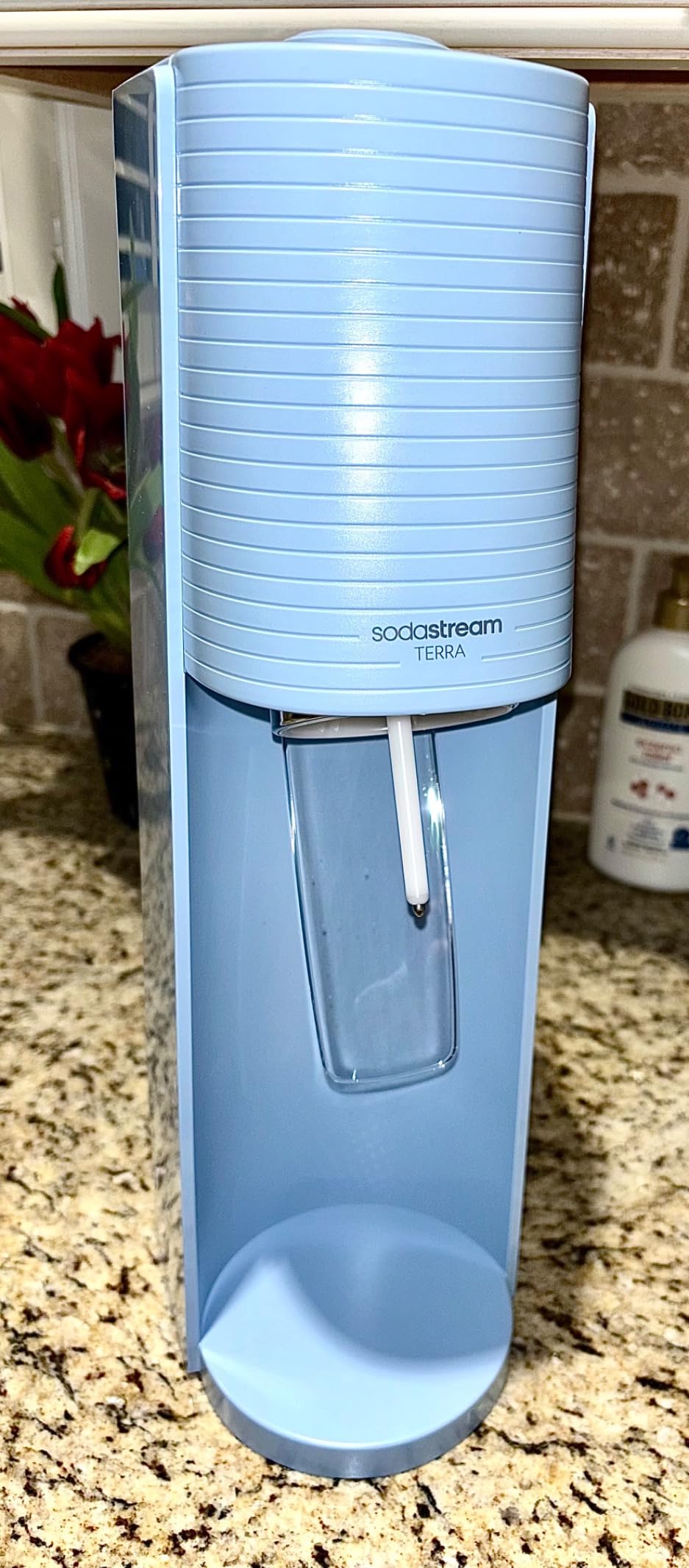 SodaStream Terra Sparkling Water Maker (Misty Blue) with CO2, DWS Bottle and Bubly Drop customer photo 1