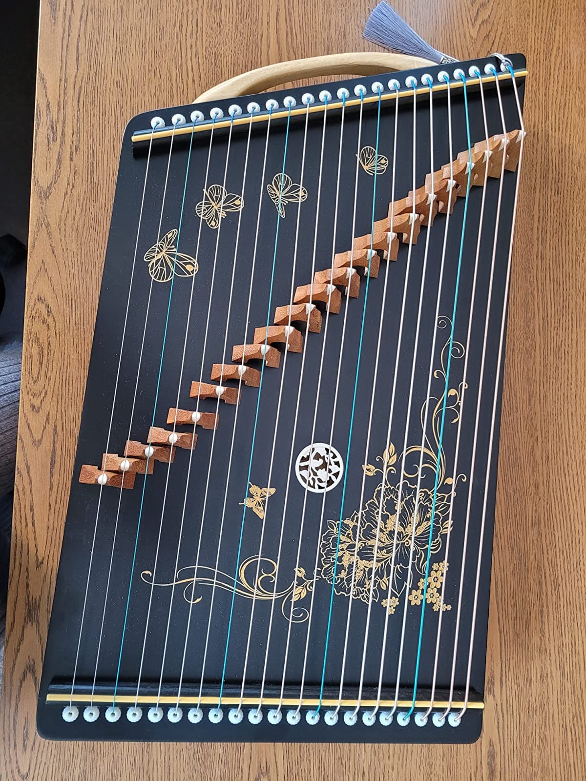 LANDTOM Guzheng Finger Trainer with Full Accessories/Guzheng Code/Backpack, Suitable for Professional/Adult/Beginner/Children 21 Strings (A, strings on bridges) customer photo 1