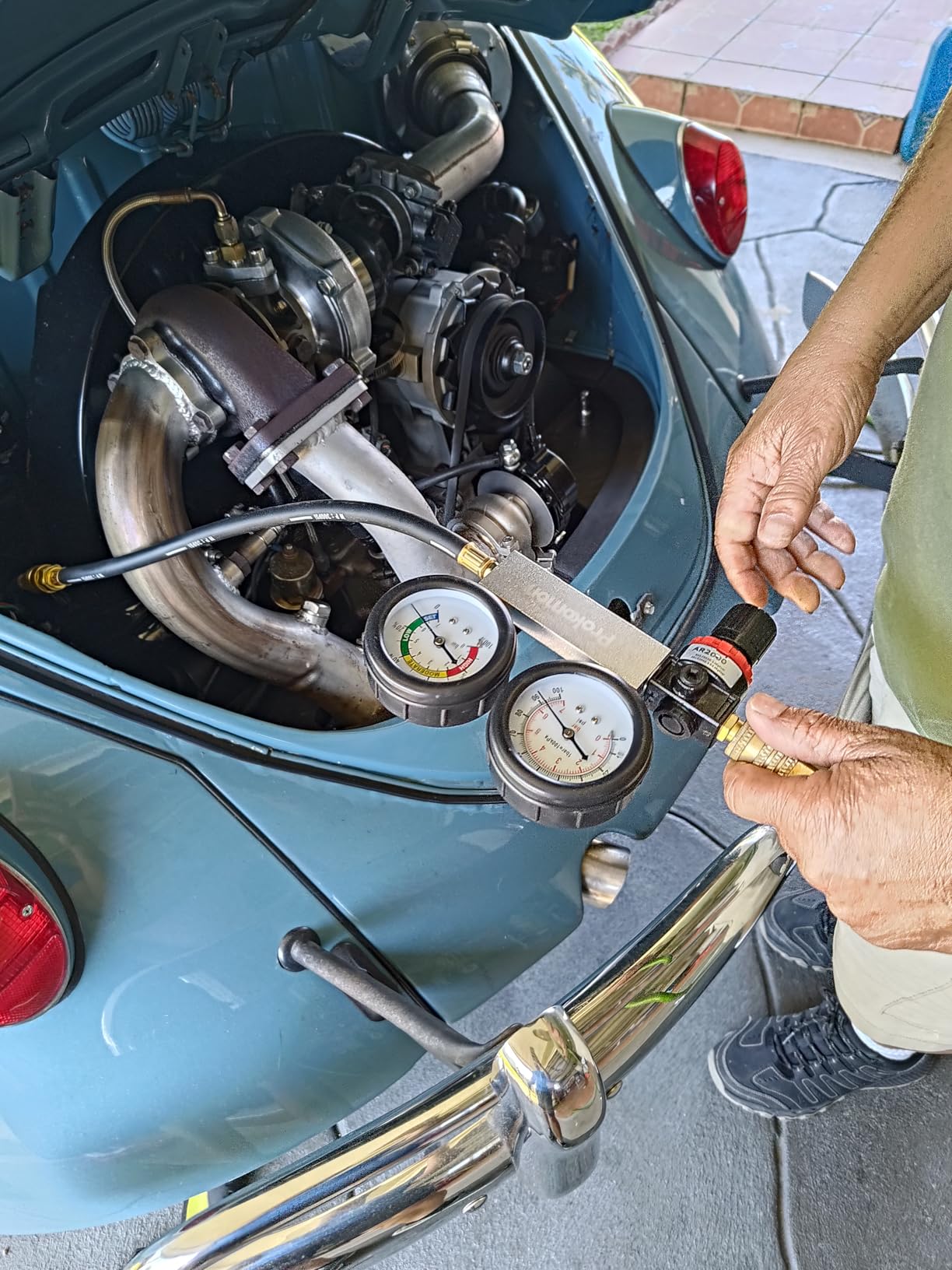 Engine Cylinder Leak Down Tester Kit;Gasoline Engine Leakdown Tester Kit with Extension Rod;Cylinder Leakage Tester Set for Pressure Check and Leakage Rate Test customer photo 2