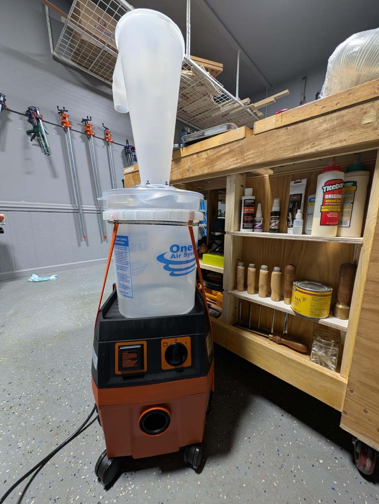 Oneida Air Systems Dust Collector & Cyclone Separator Kit w/ Clear Bucket, 2.5 Deluxe 5-Gal - Portable Cyclone Machine for Wet and Dry Shop Vacuums customer photo 2
