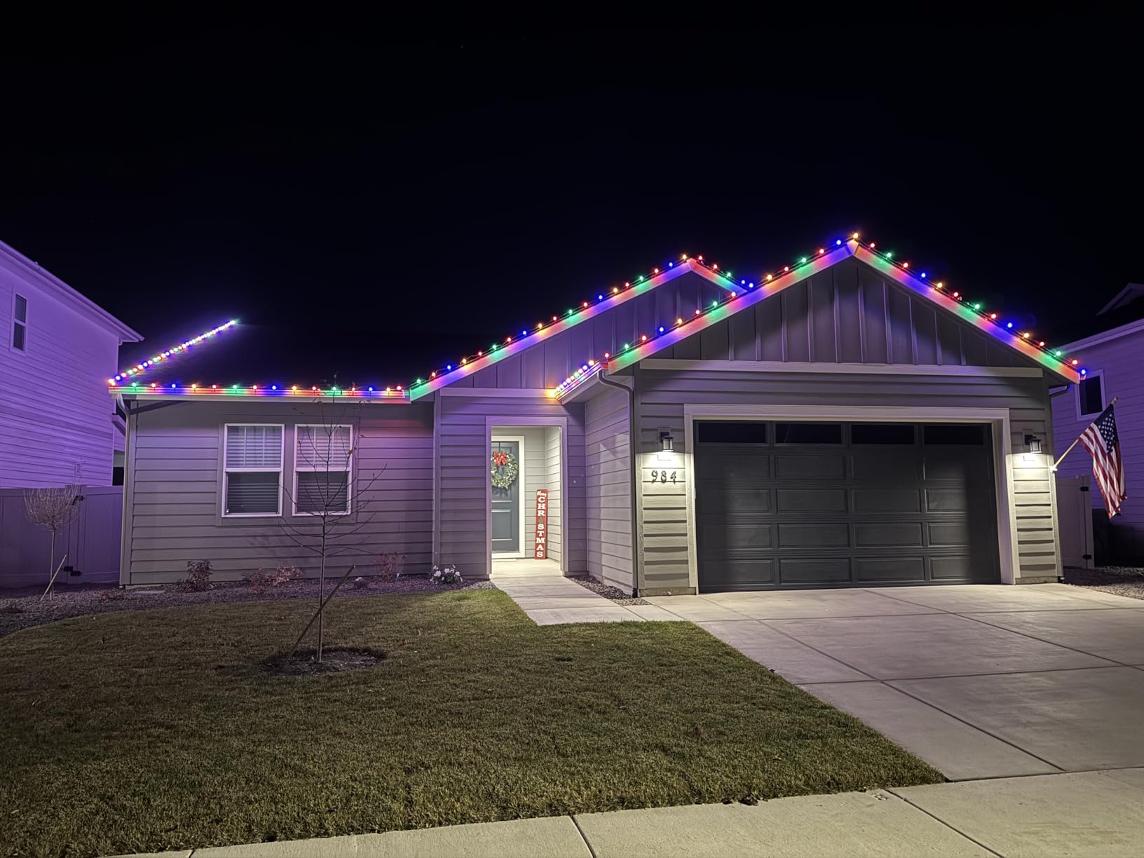 Minetom 50Ft Christmas Lights Outdoor, with 50 LED Matte Bulbs, Multicolor | Vintage C9 String Lights, Waterproof Connectable, Commercial Heavy Duty Christmas Tree Lights for House Roofline Yard Decor customer photo 1