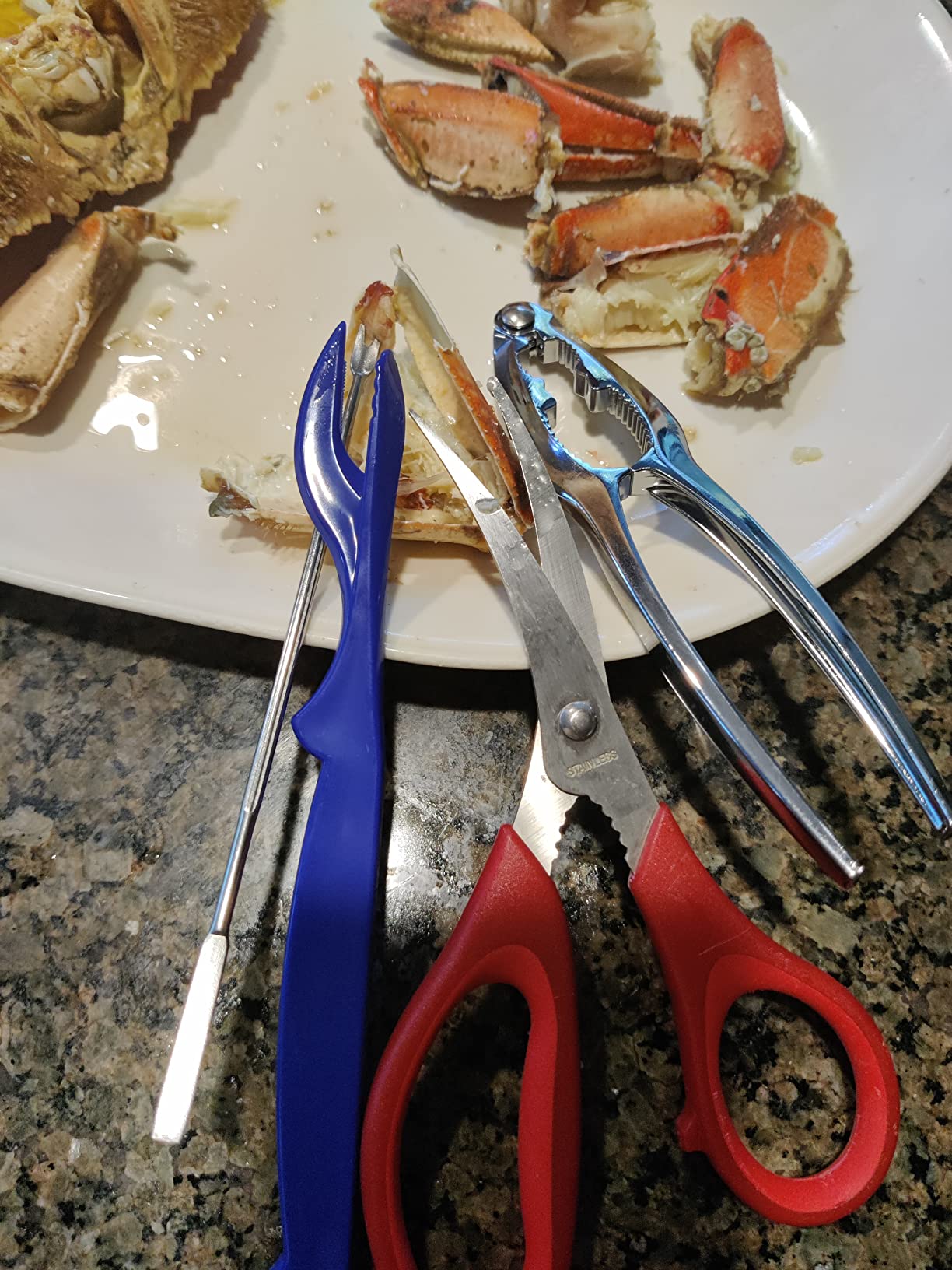 Seafood Tools Set includes 4 Crab Crackers 4 Seafood Fork 4 Lobster Crackers 4 Seafood Scissors -Nut Cracker and Storage Bag(17 Piece ) customer photo 2