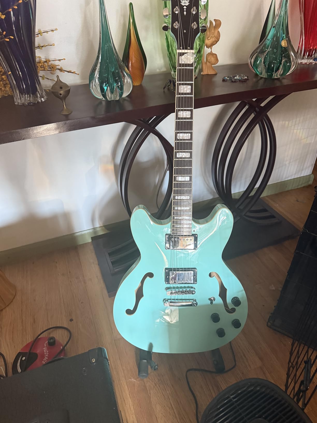 Redid Semi-Hollow Body Electric Guitar RD-100 Jazz Guitar with F-Hole,Maple neck,humbucker Pickups(Brown) customer photo 1
