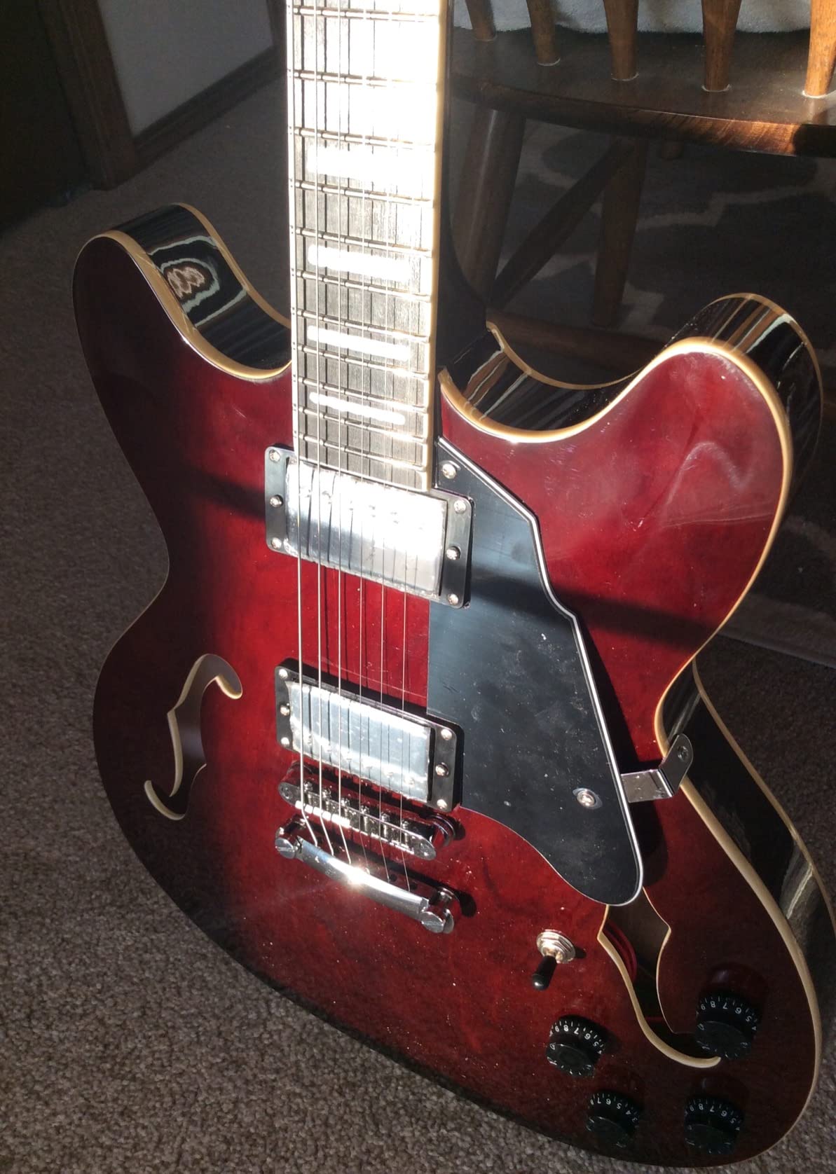 Redid Semi-Hollow Body Electric Guitar RD-100 Jazz Guitar with F-Hole,Maple neck,humbucker Pickups(Brown) customer photo 2