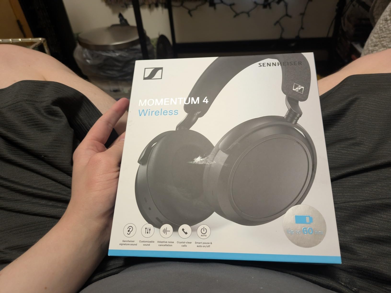 Sennheiser Momentum 4 Wireless Headphones, ANC, 60 Hr Battery, White customer photo 2