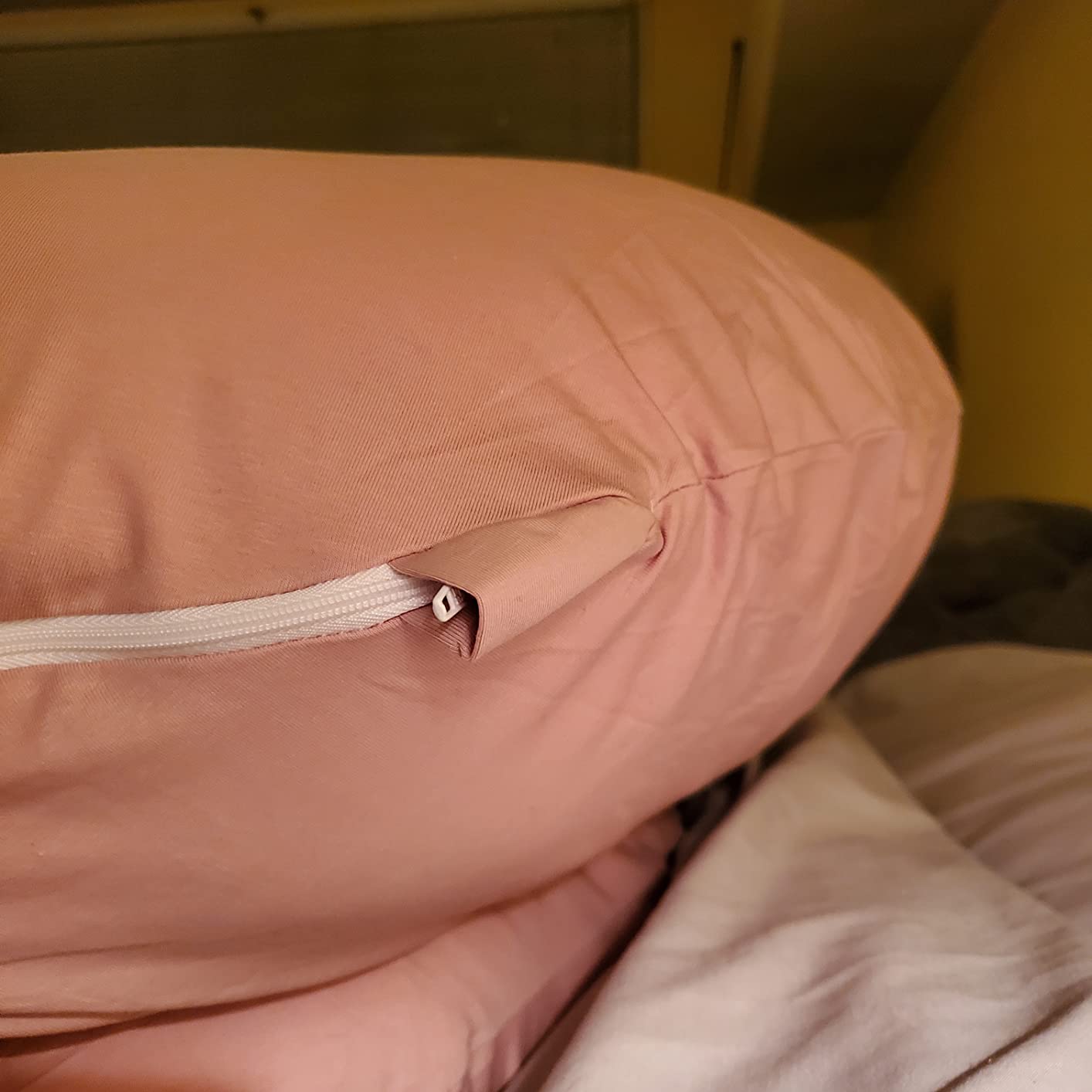 INSEN Cooling Pregnancy Pillow, Maternity Pillow for Pregnant Women, C Shaped for Side Sleeping, Glossy Gray customer photo 2
