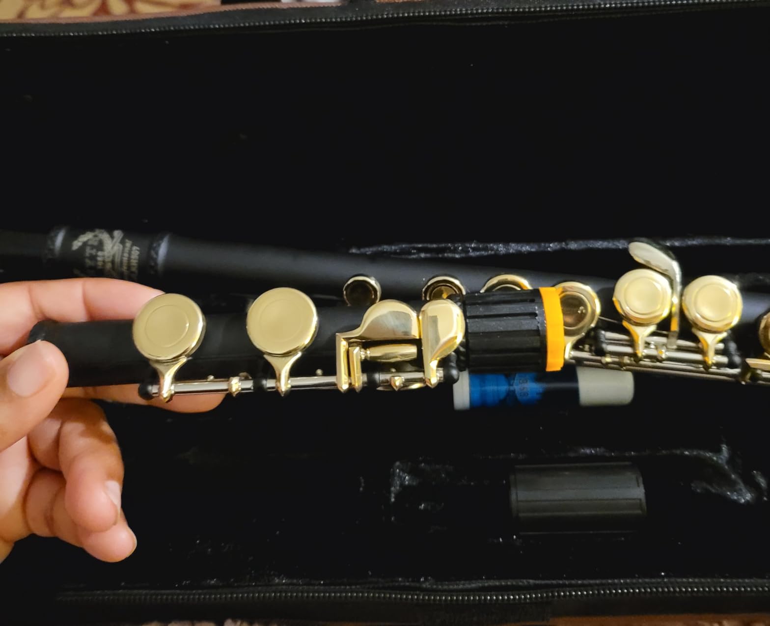 Rhythm C Flutes with Engraved Flower Closed Hole 16 Keys Flute For Student, Beginner with Stand, Carrying Case, Gloves, Joint Grease, Tuning Rod, Nickel customer photo 2