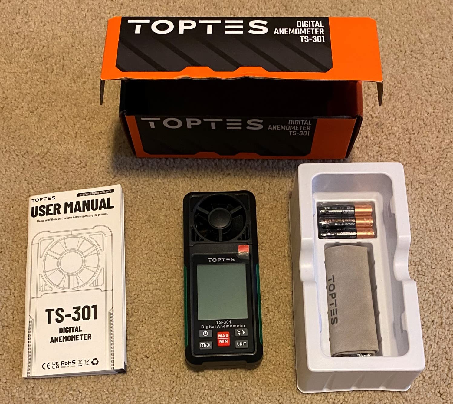 TopTes TS-301 Digital Anemometer, Wind Speed Meter with 2.26-inch Big Backlight LCD Screen, Air Flow Meter for Sailing Surfing Drone Flying RC Plane Golf Shooting HVAC customer photo 1