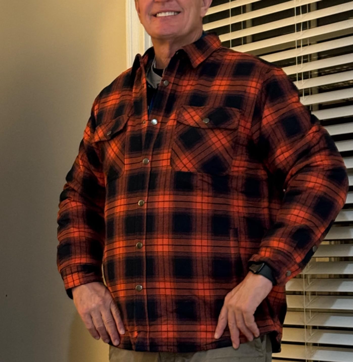 MAGCOMSEN Men's Flannel Shirts Long Sleeve Quilted Lined Warm Winter Coat customer photo 1