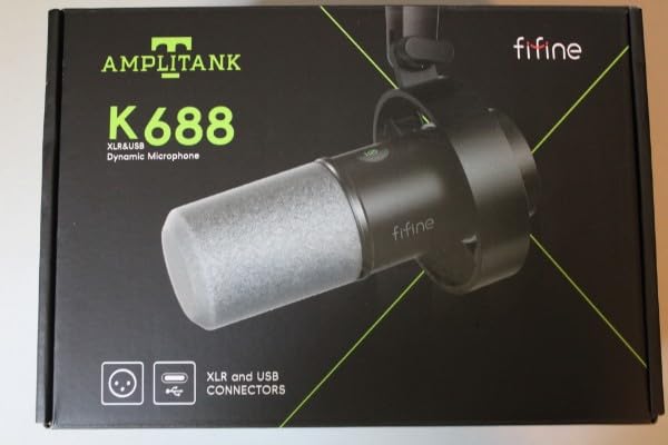 FIFINE AmpliTank K688 Dynamic Microphone, XLR/USB Podcast Recording PC Mic customer photo 1