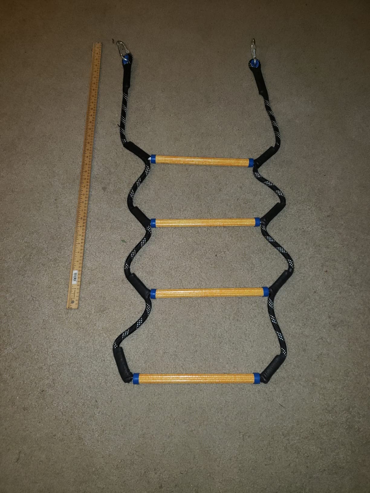 Boat Rope Ladder, Heavy Duty Climbing Rope 450Lbs Strength, 14mm Reinforced Polyester Line, Rigid Resin Step Design, Outdoor Ladder for Inflatable Boat, Kayak, Motorboat, Canoeing (4 Step) customer photo 2