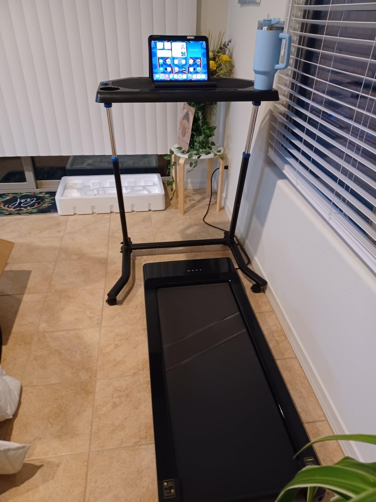 CXWXC Indoor Cycling Desk - Adjustable Height Bike Deak Laptop Stand customer photo 2