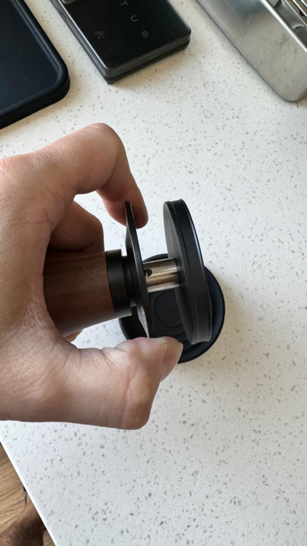 Normcore 53.3mm Spring Loaded Tamper - Espresso Coffee Tamper With Stainless Steel Ripple Base - 15lb / 25lb / 30lbs Replacement Springs - Anodized Aluminum Handle and Stand customer photo 1